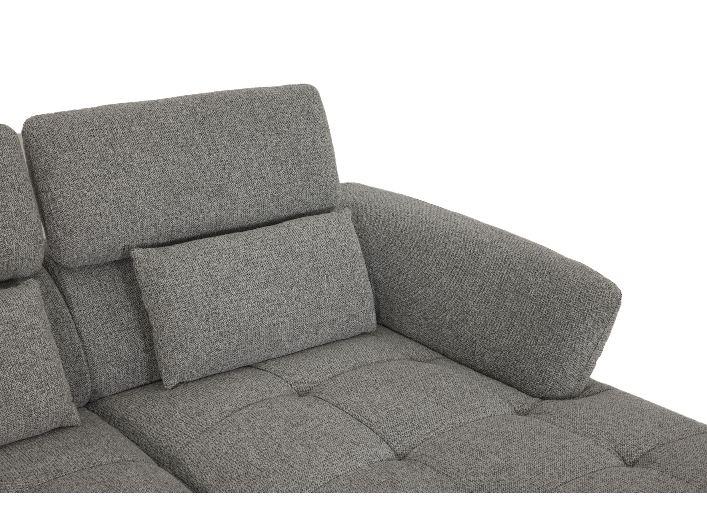 Detail - Canapé d'angle Hedda 283x188cm - tissu - gris foncé