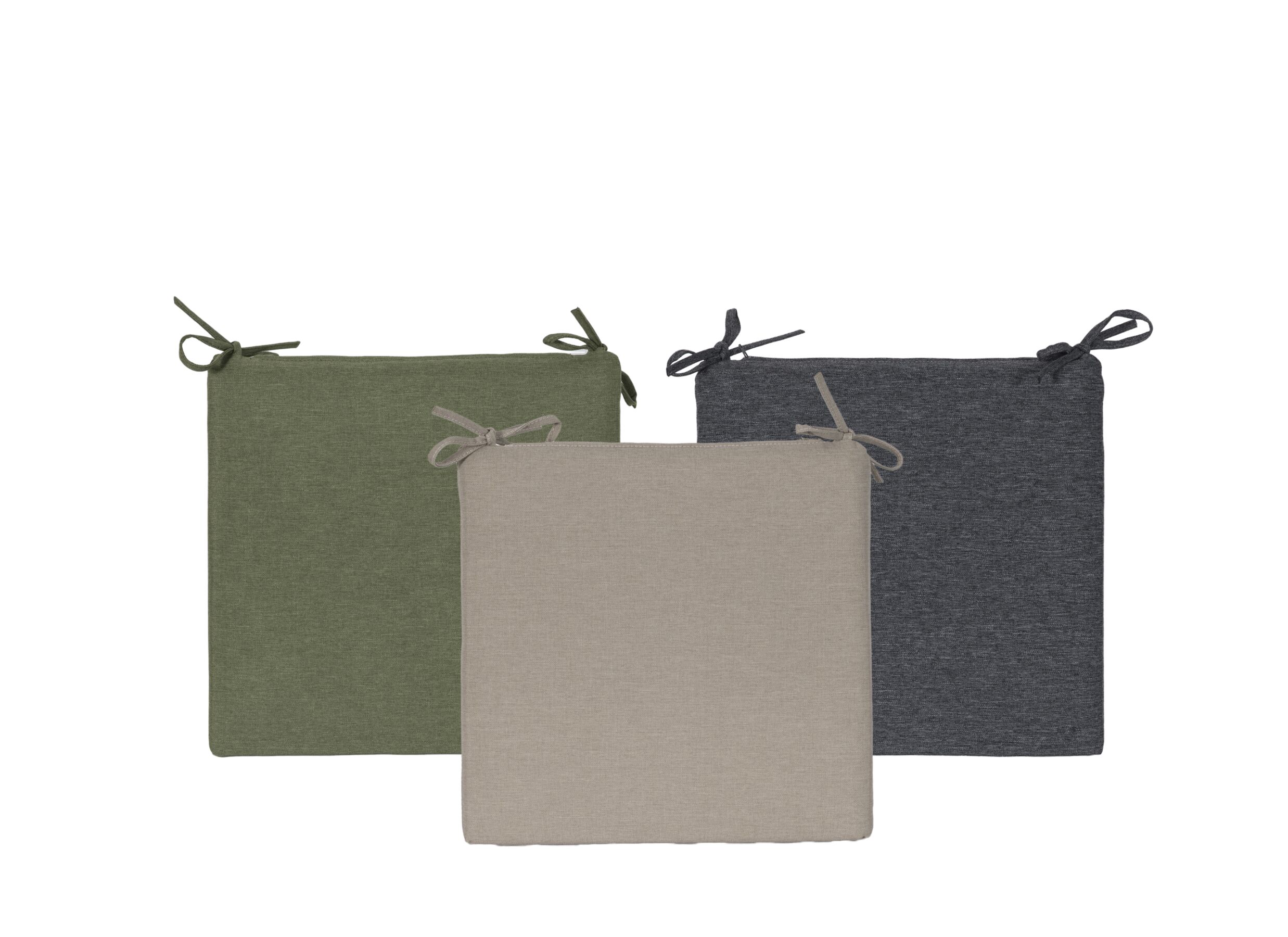 Photo ensemble - Coussin d'assise Nona 39x39cm -fibre polyester - anthracite