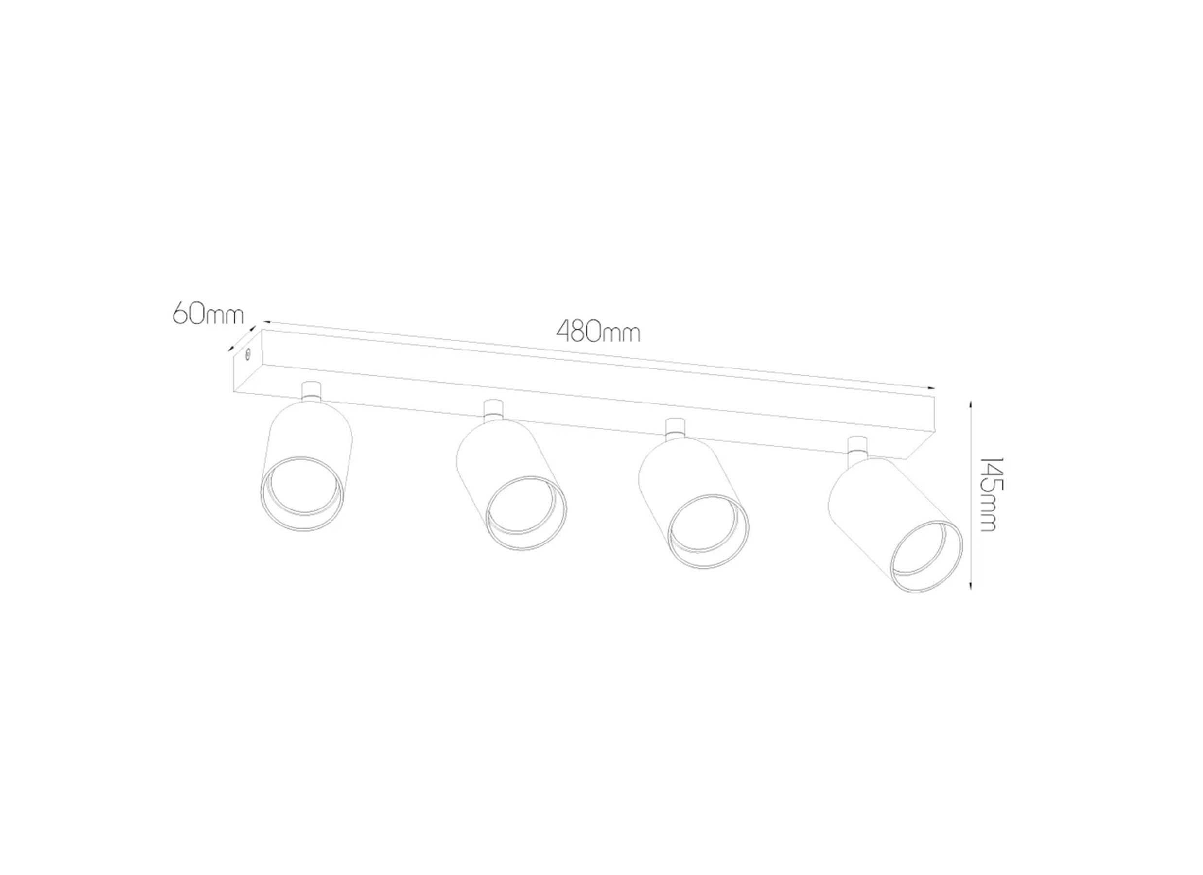 Spot 4xGU10 - aluminium - blanc