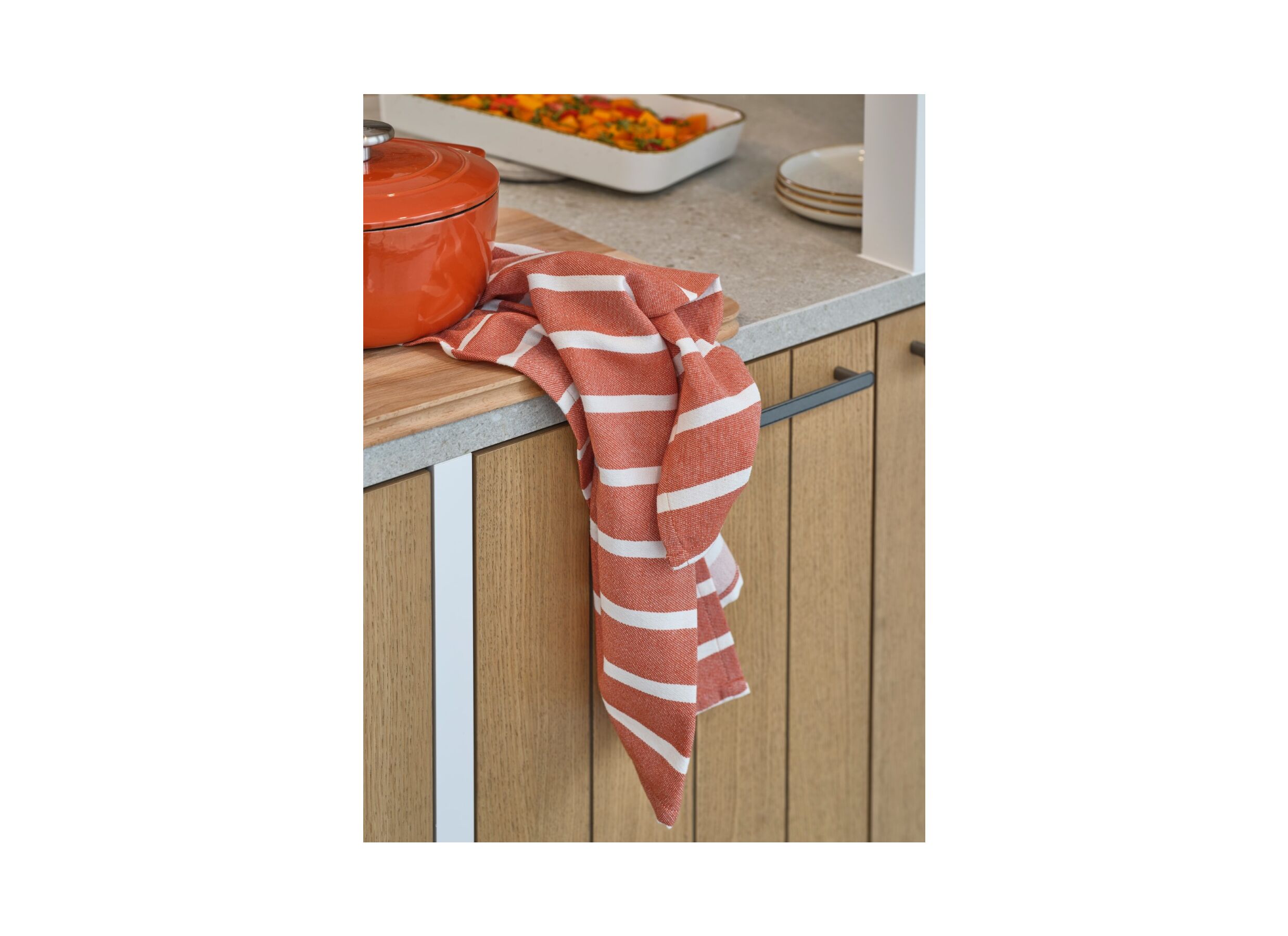 Foto ambiance - Essuie de vaisselle Stoff 70x50cm - coton - rust set de 3