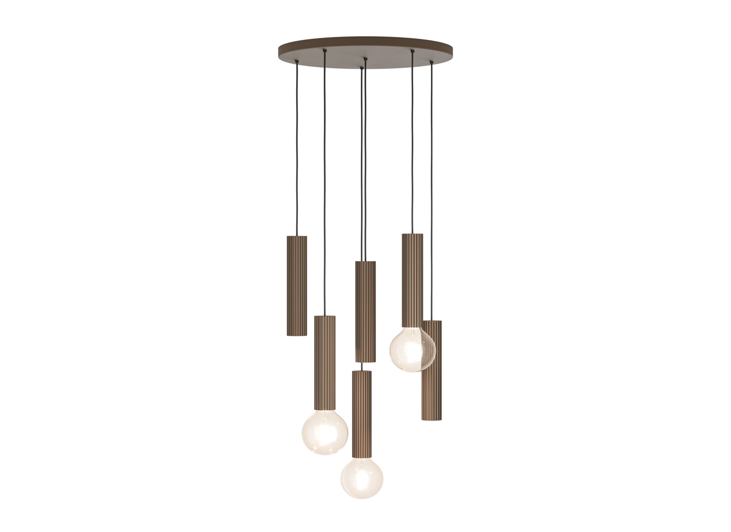 Plus Important - Suspension Fariolo Ø48xH118cm 3x40W E27 & 3x7W GU10 - acier - bronze