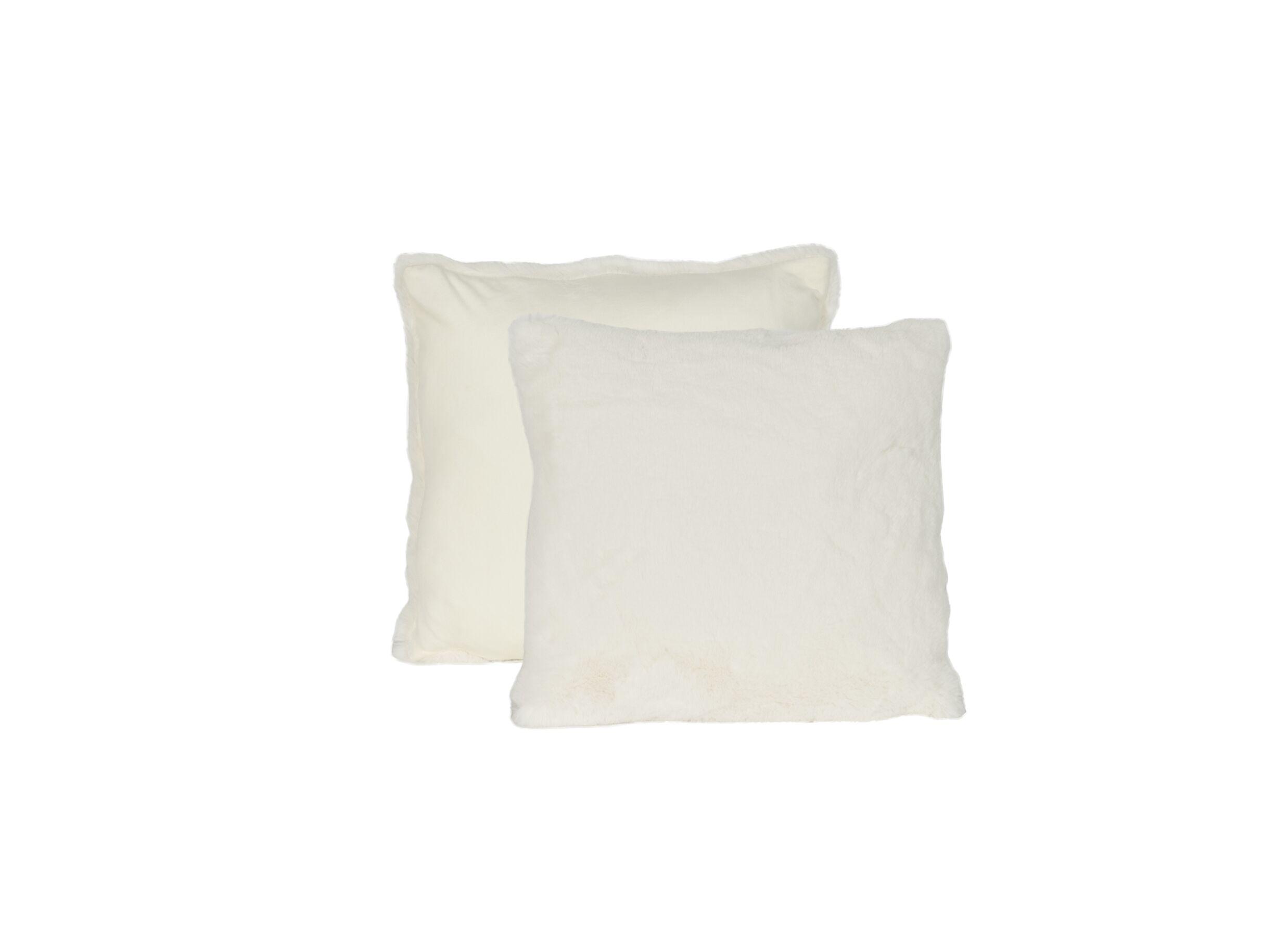 Aperçu - Coussin Duffie 60x60cm - imitation fourrure de lapin - blanc