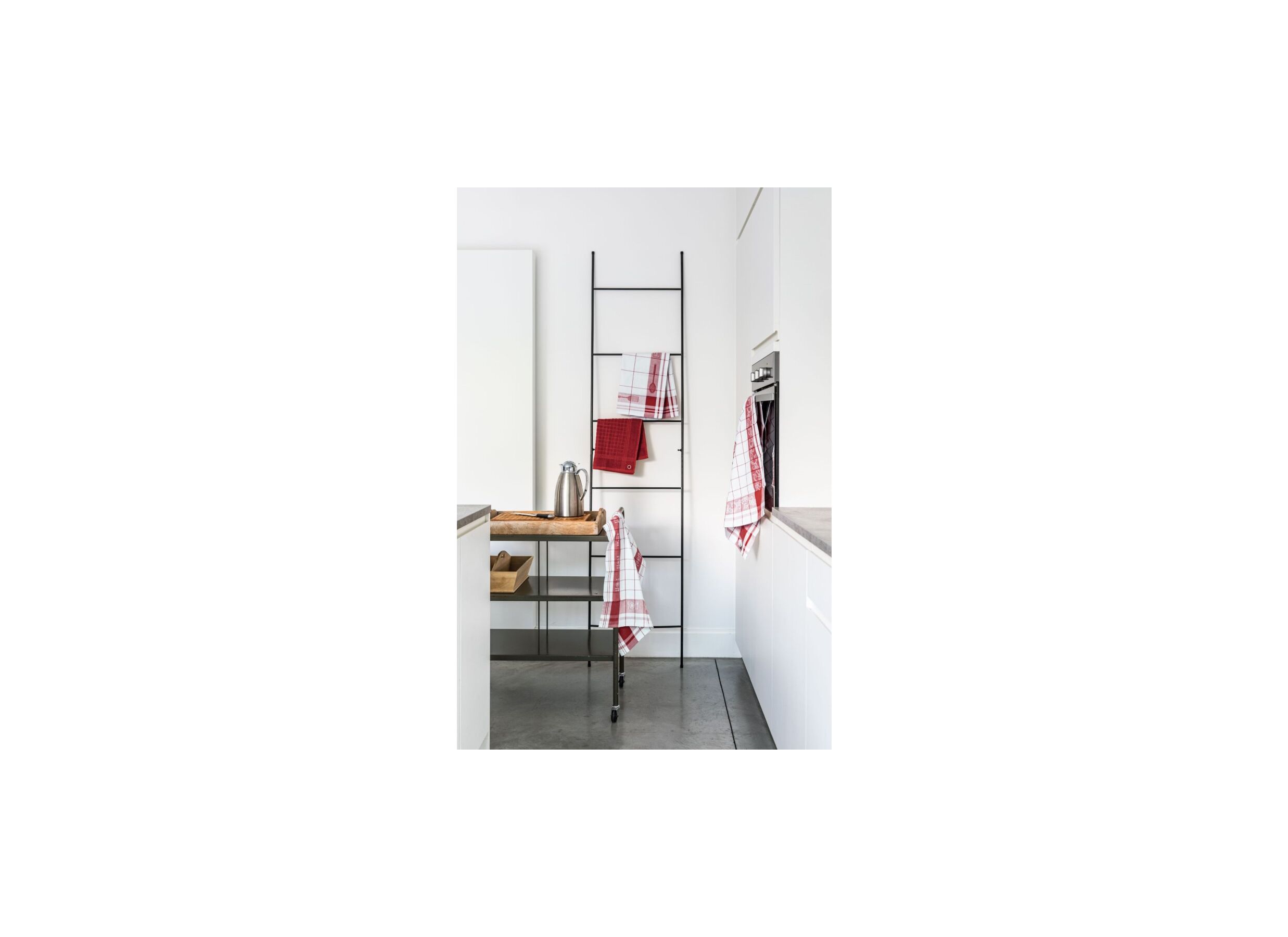 Sfeerfoto - Keukenhanddoek Pharao 70x50cm rood set van 3