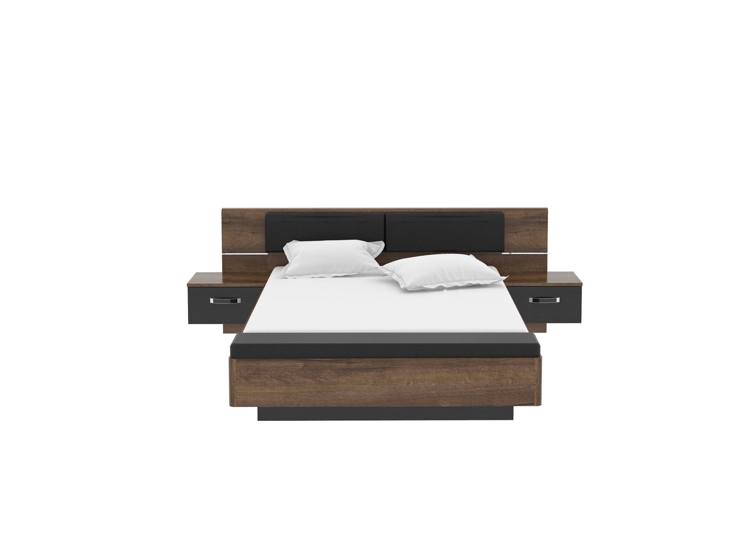 Lit Dolce 180x200cm - panneau décor - mud oak/black oak