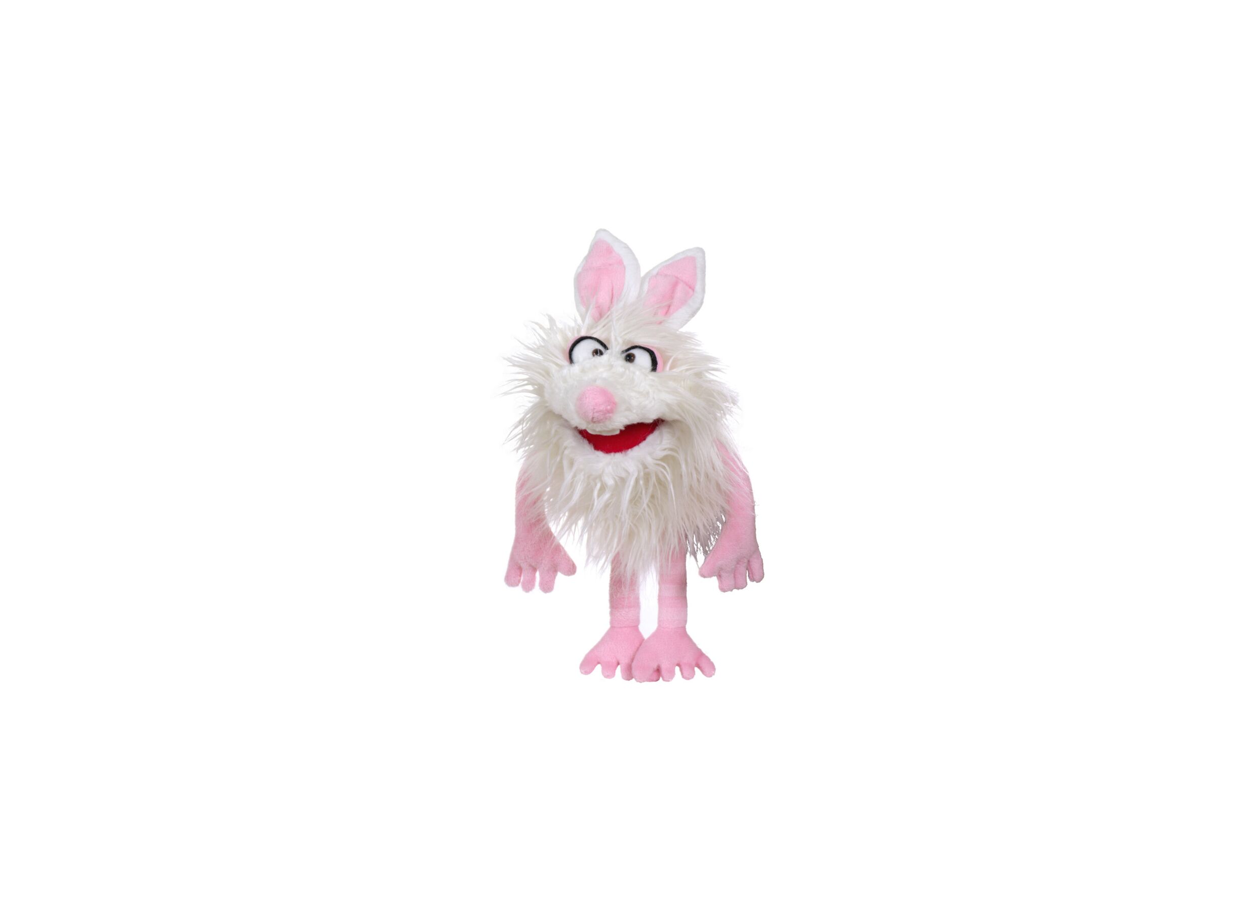 Aperçu - Marionnette à main Monster to go Flöckchen H33cm - polyester - blanc/rose