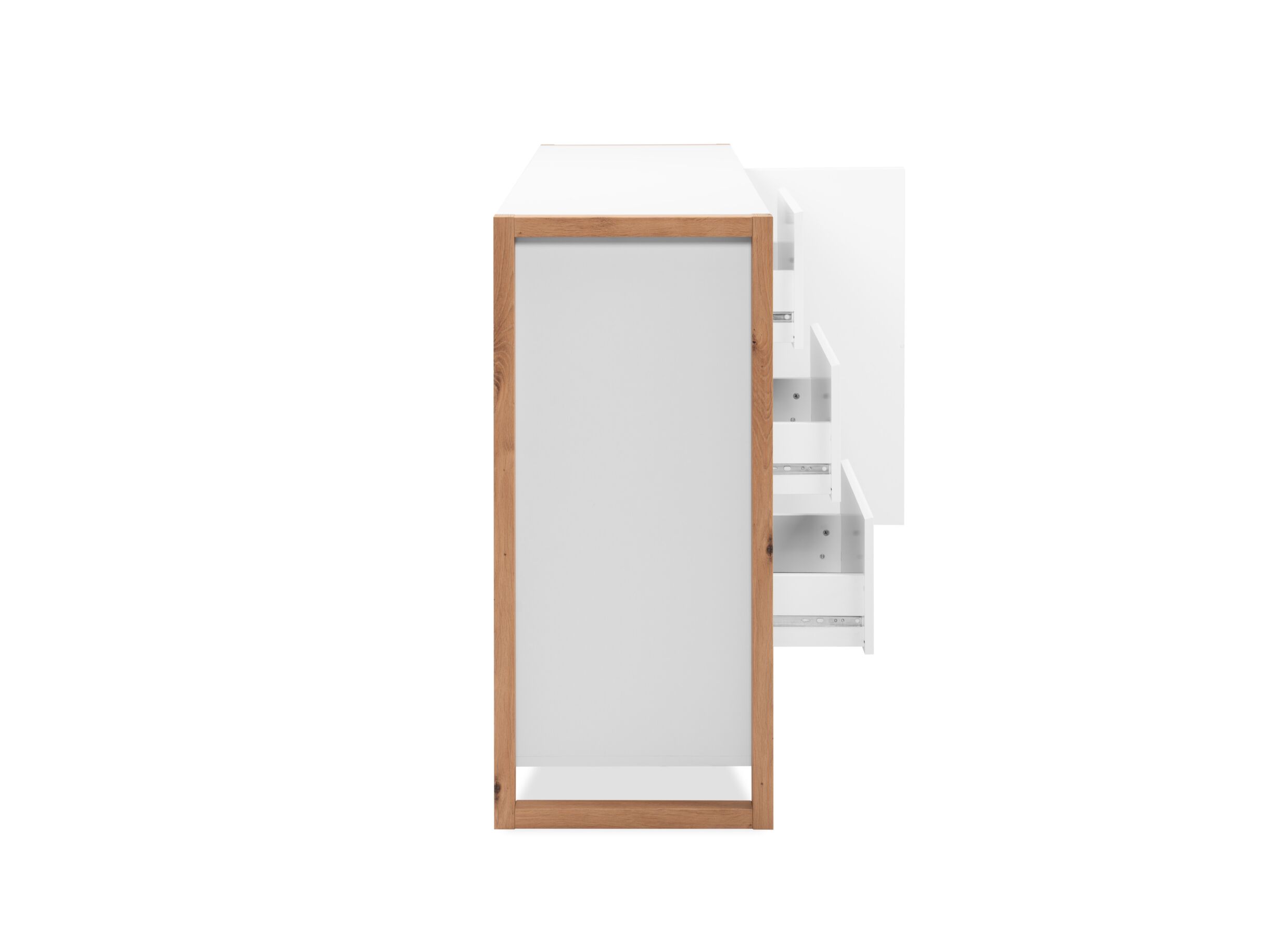 Overzichtsfoto - Commode Denver 120x40x88cm - decor - wit & artisanale eik