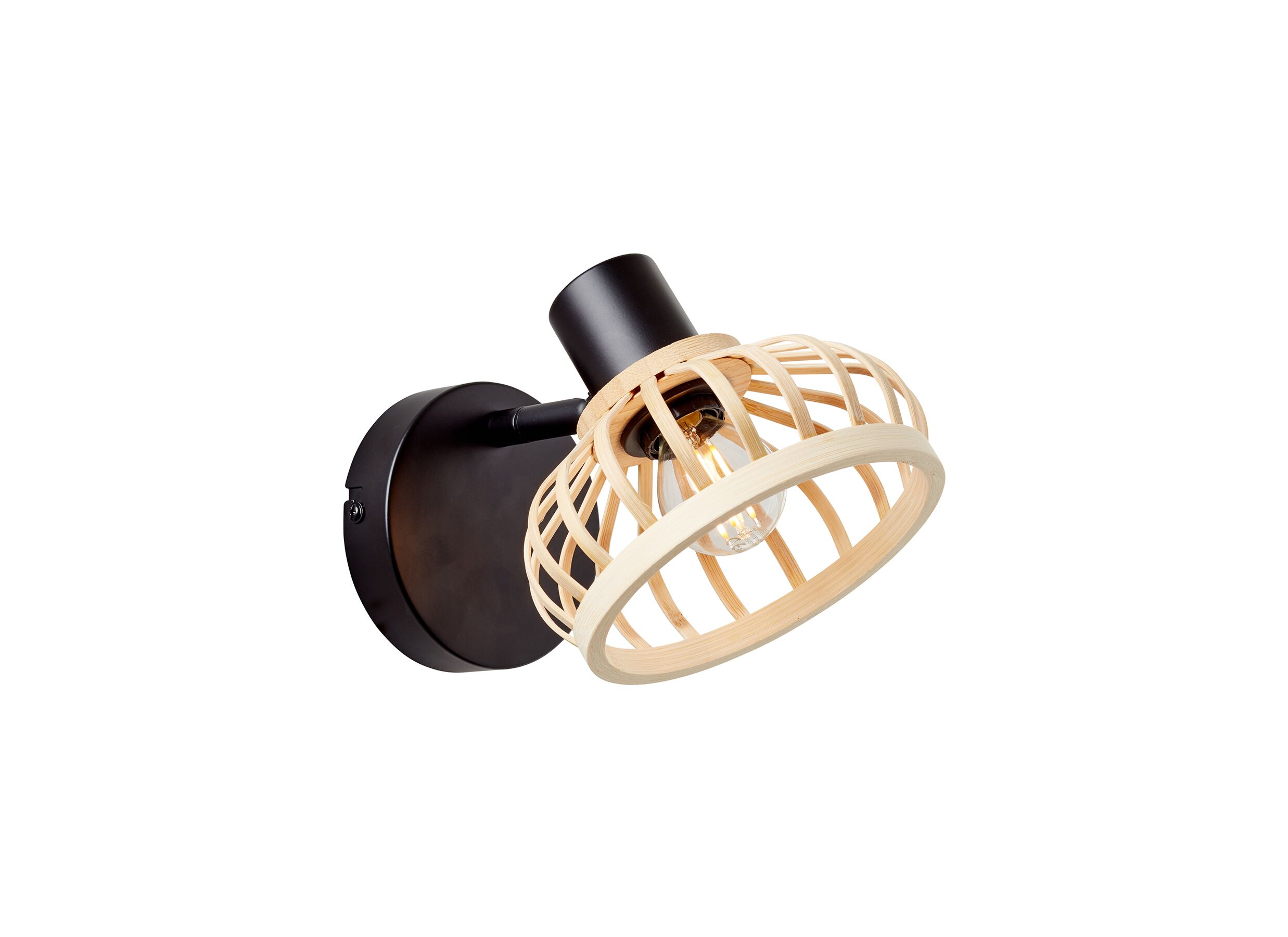 Applique murale Norah noir naturel 40W E27 - Applique murale Norah noir naturel 40W E27