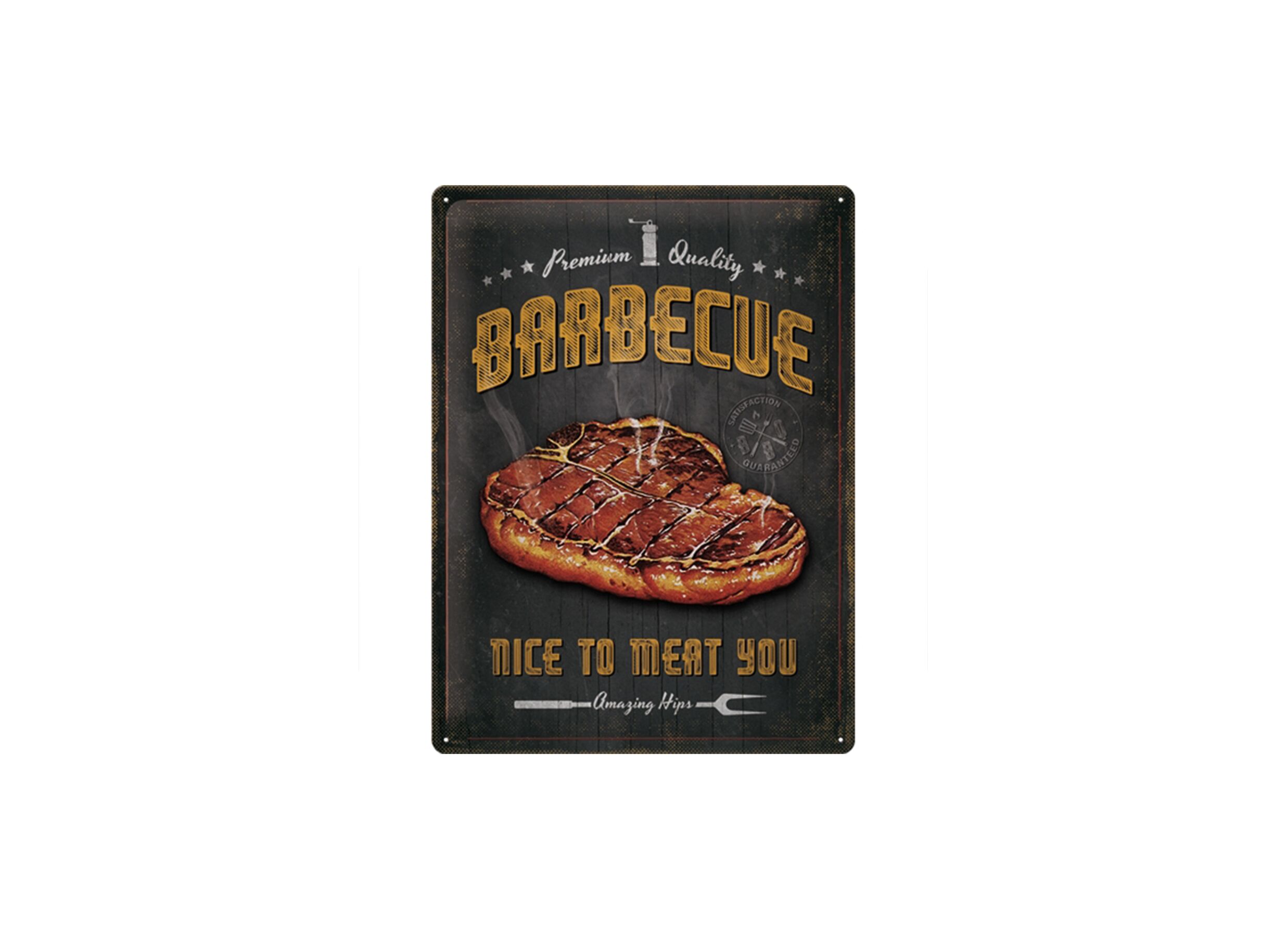 Plakkaat Barbecue 40x30cm - metaal - multicolor