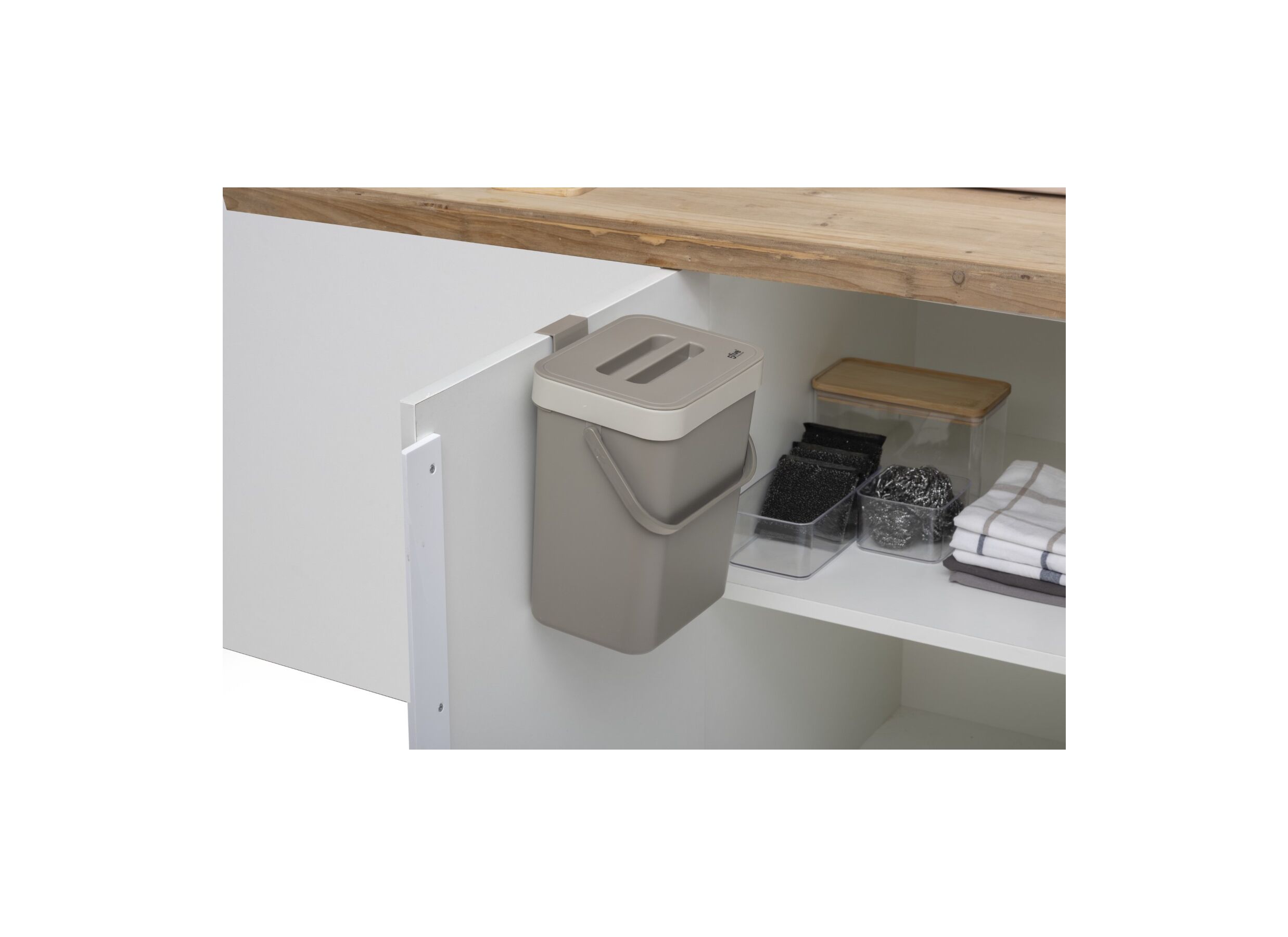 Sfeerfoto - Tafelafvalemmer Compost 5L - kunststof - taupe