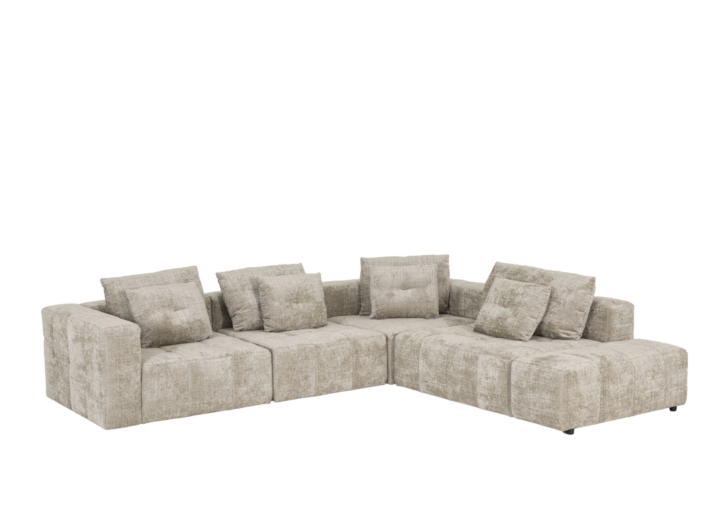 Hoeksalon Argus 327x283cm - stof - taupe