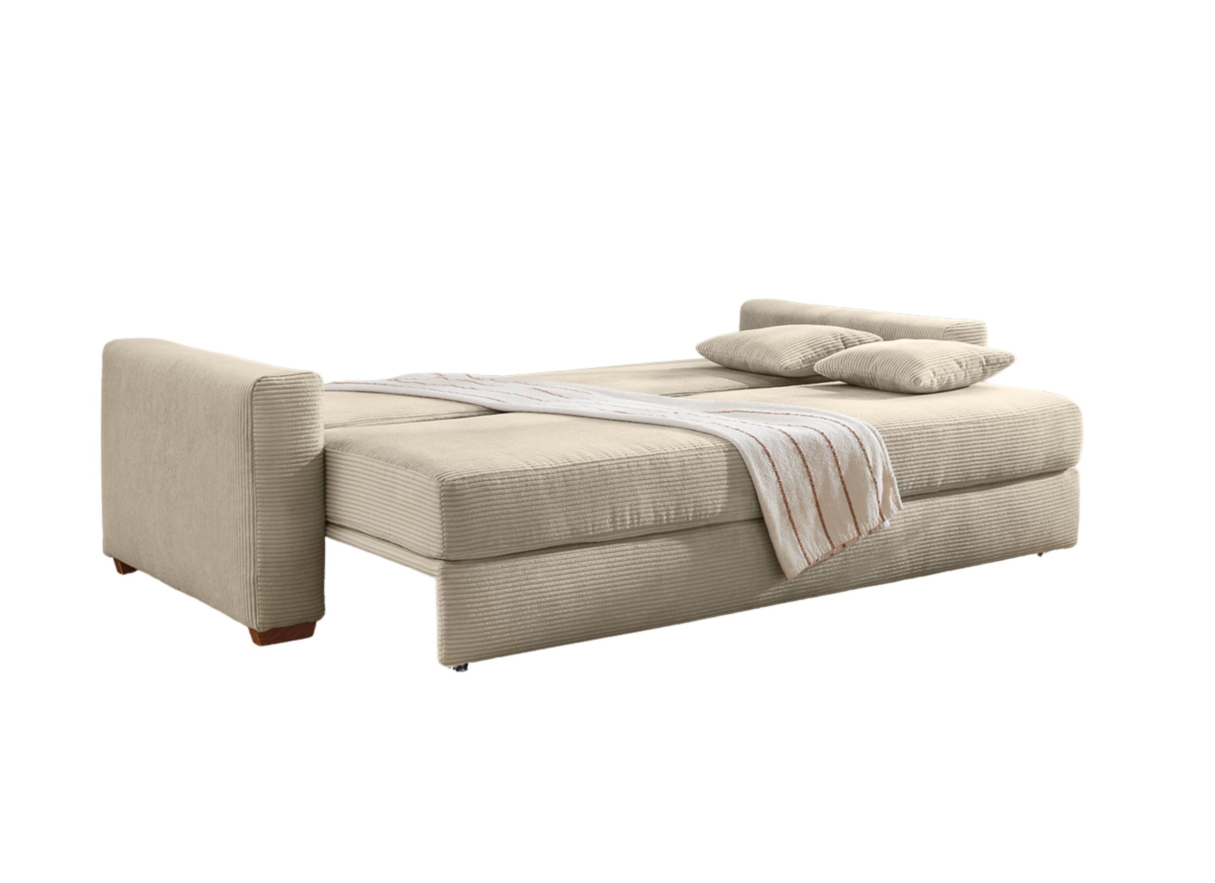 Aperçu - Canapé-lit Micha Bigsofa 2 personnes - tissu - gris clair