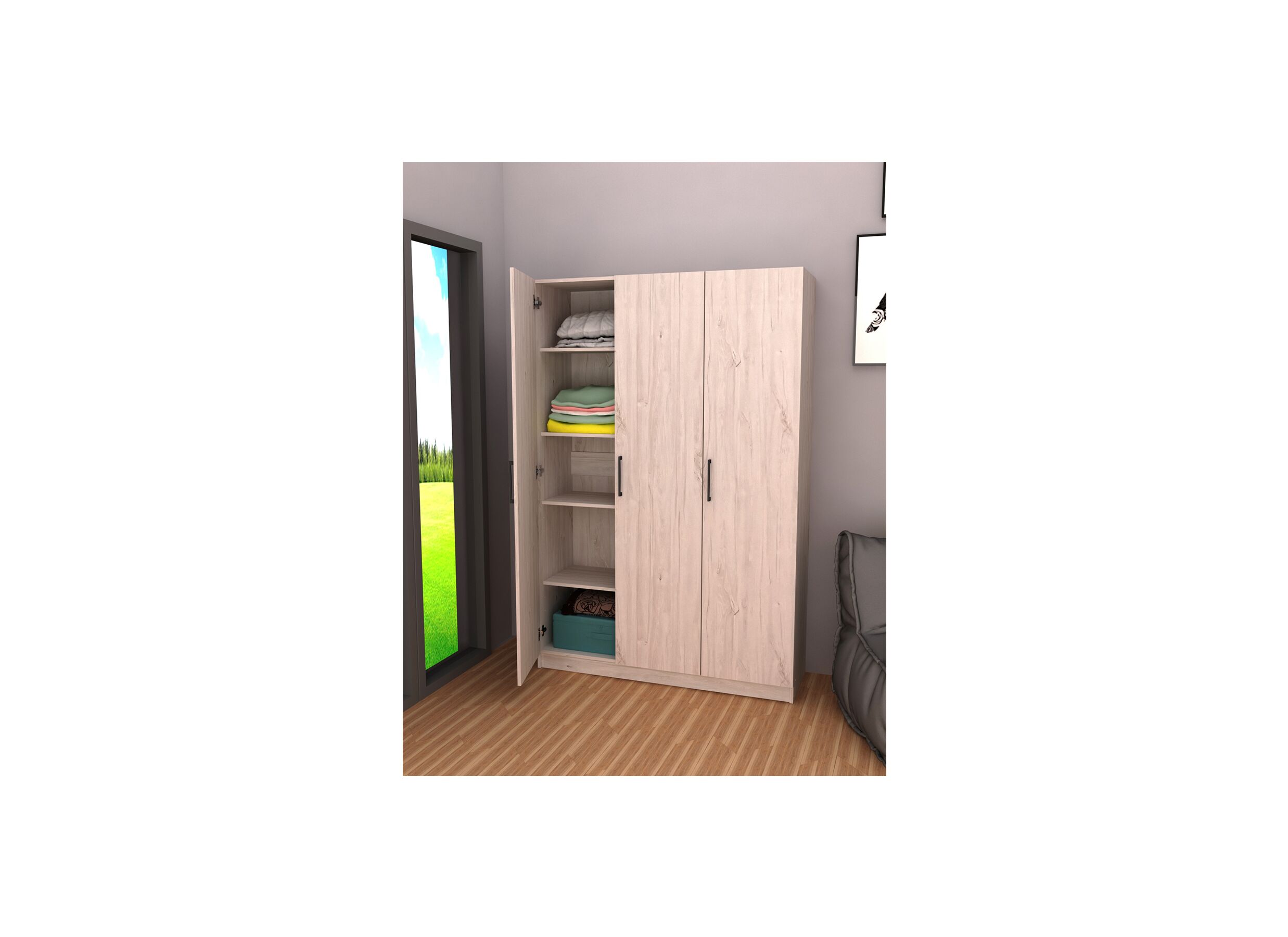 Opbergkast 120x40x180cm - decor - witte eik