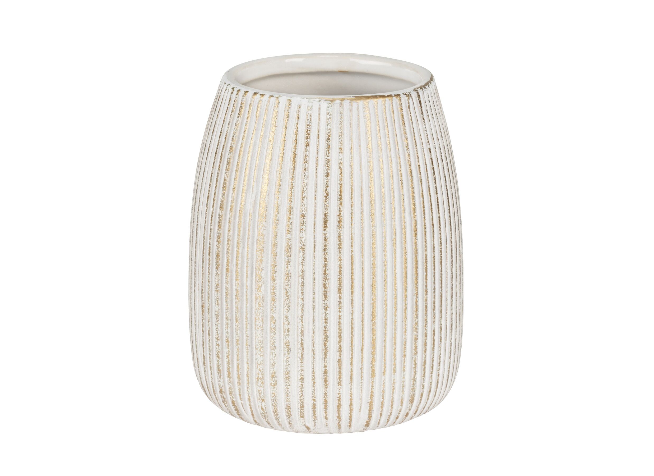 Tandenborstelhouder Pascoli Ø9cm - keramiek - wit & goud - Porte brosse à dents Pascoli Ø9cm - céramique - blanc & doré