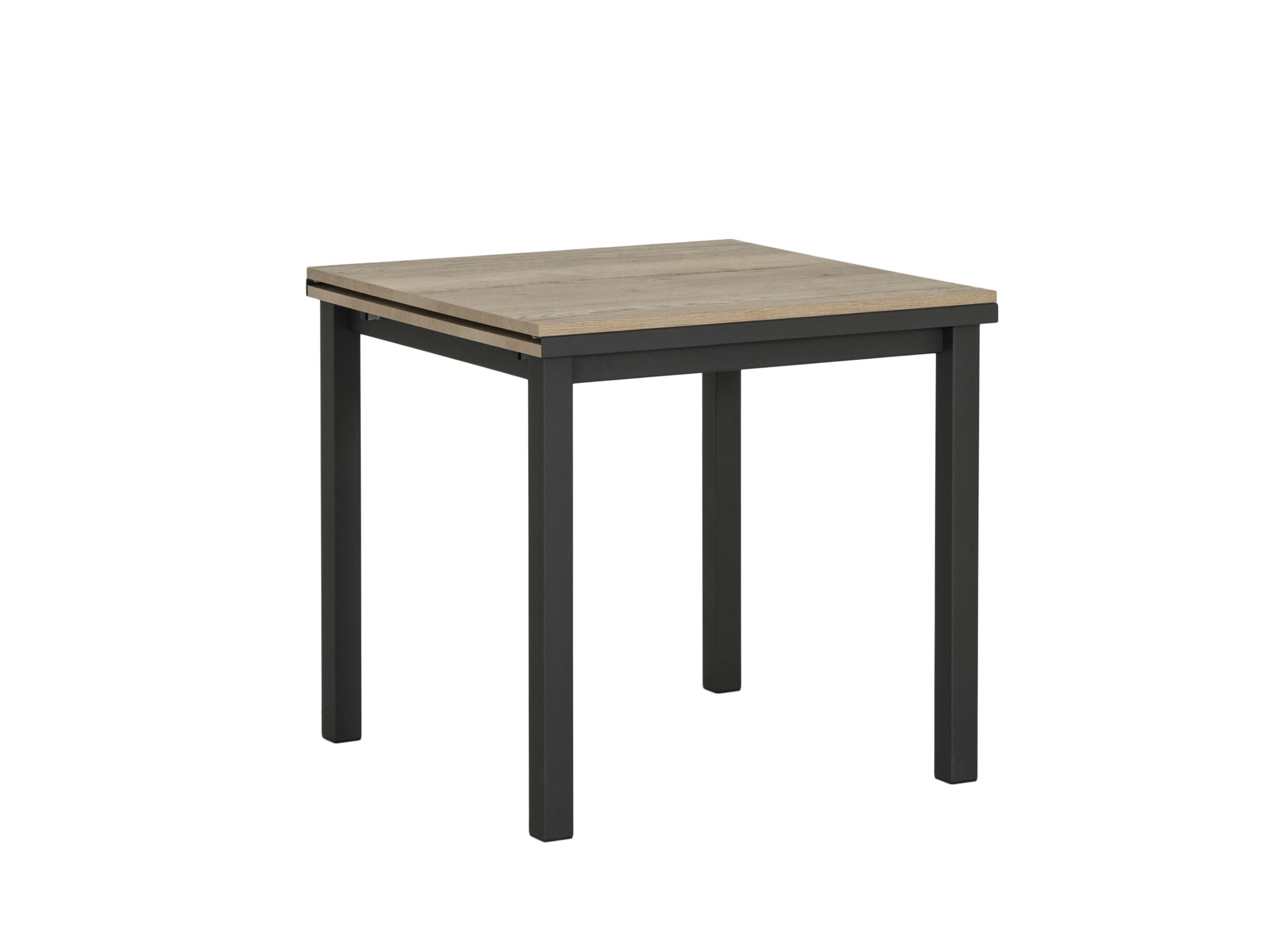 Tafel Vienna 80/140x80cm - massieve eik/metaal - naturel/antraciet - Table Vienna 80/140x80cm - chêne massif/métal - naturel/anthracite