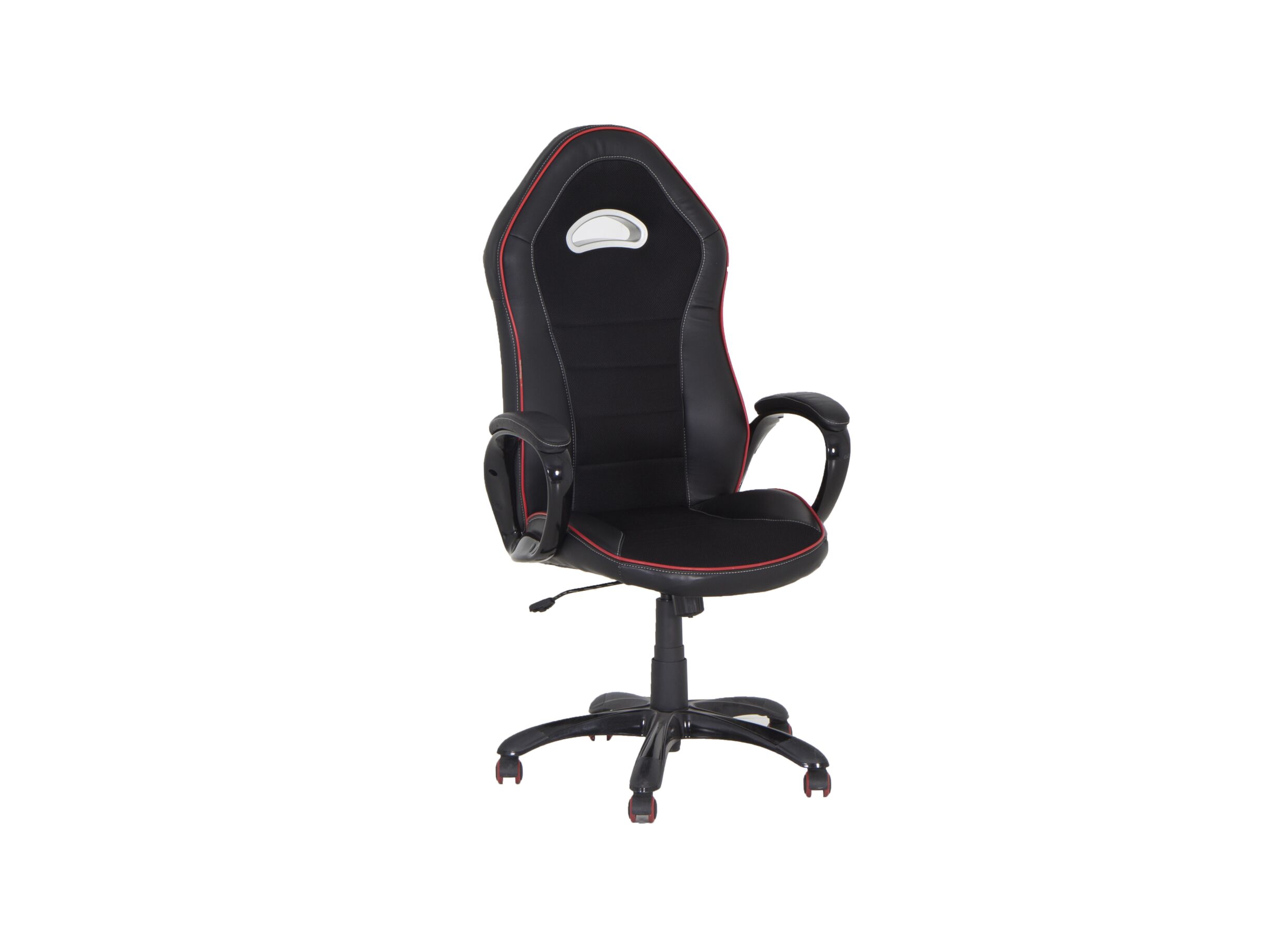 Chaise gamer Trooper 67x77x132cm - similicuir - noir rouge