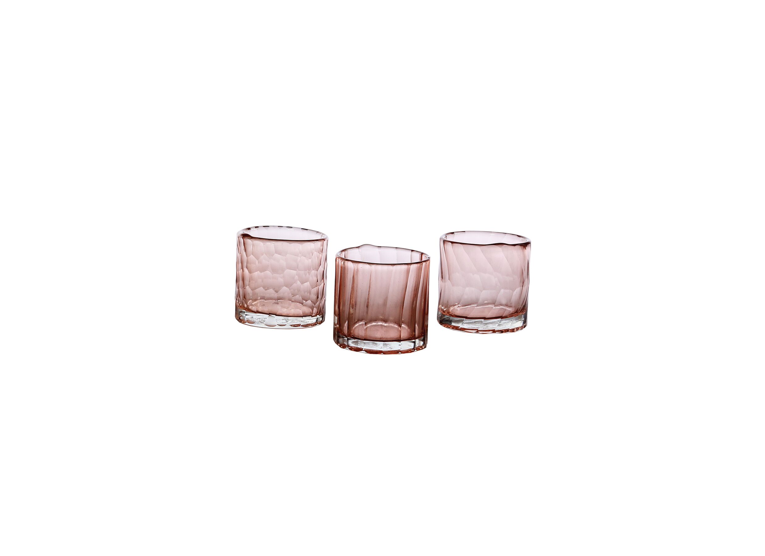 Theelichthouder Cassis Ø7x7cm - glas - roze - Theelichthouder Cassis Ø7x7cm - glas - roze