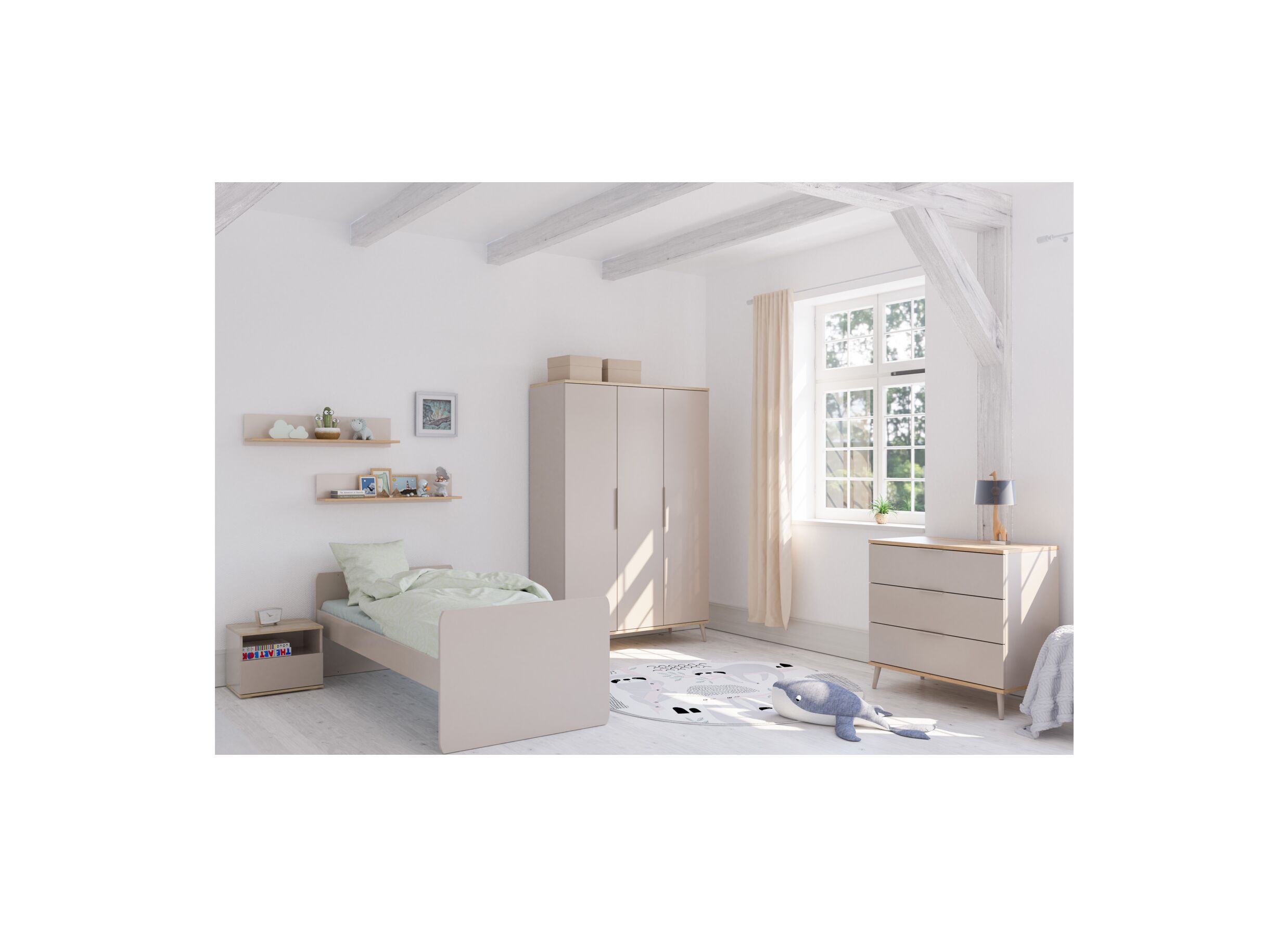 Photo ensemble - Table de chevet Hazel 48x40x40cm