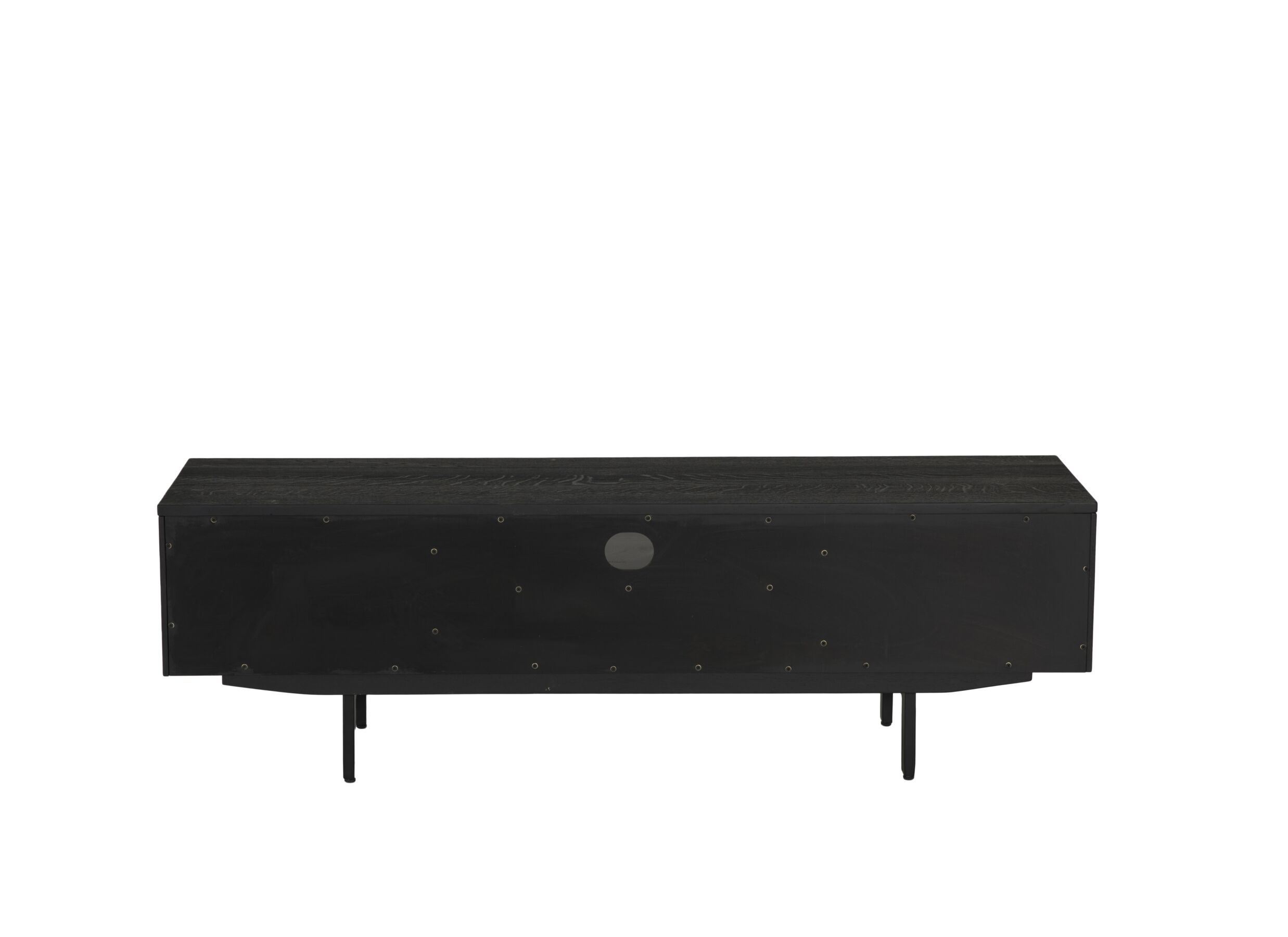 Meuble TV Mauri 160cm - chêne massif & décor - noir