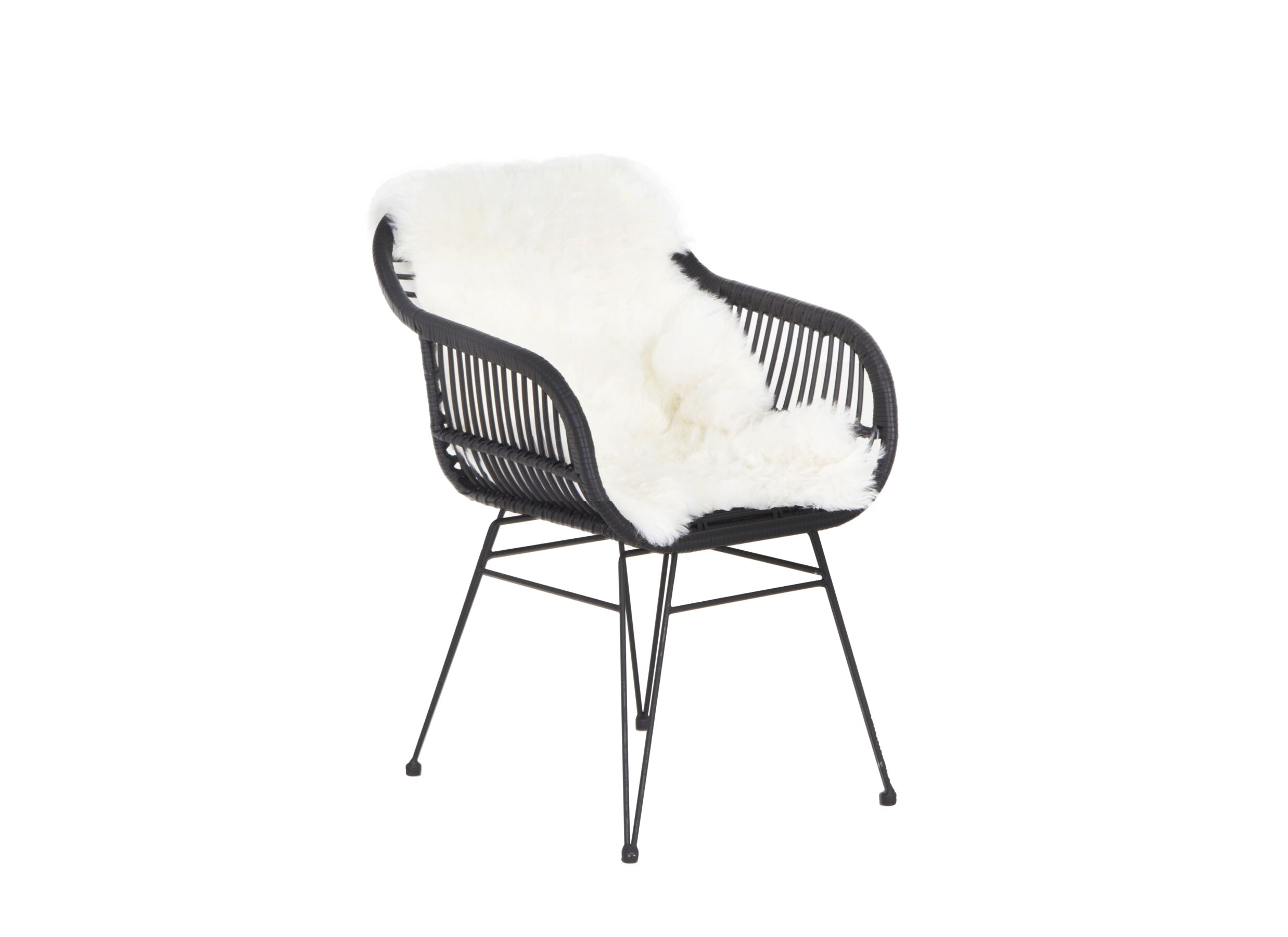 Chaise coque Flores 58x62x81cm - polyethylène - noir