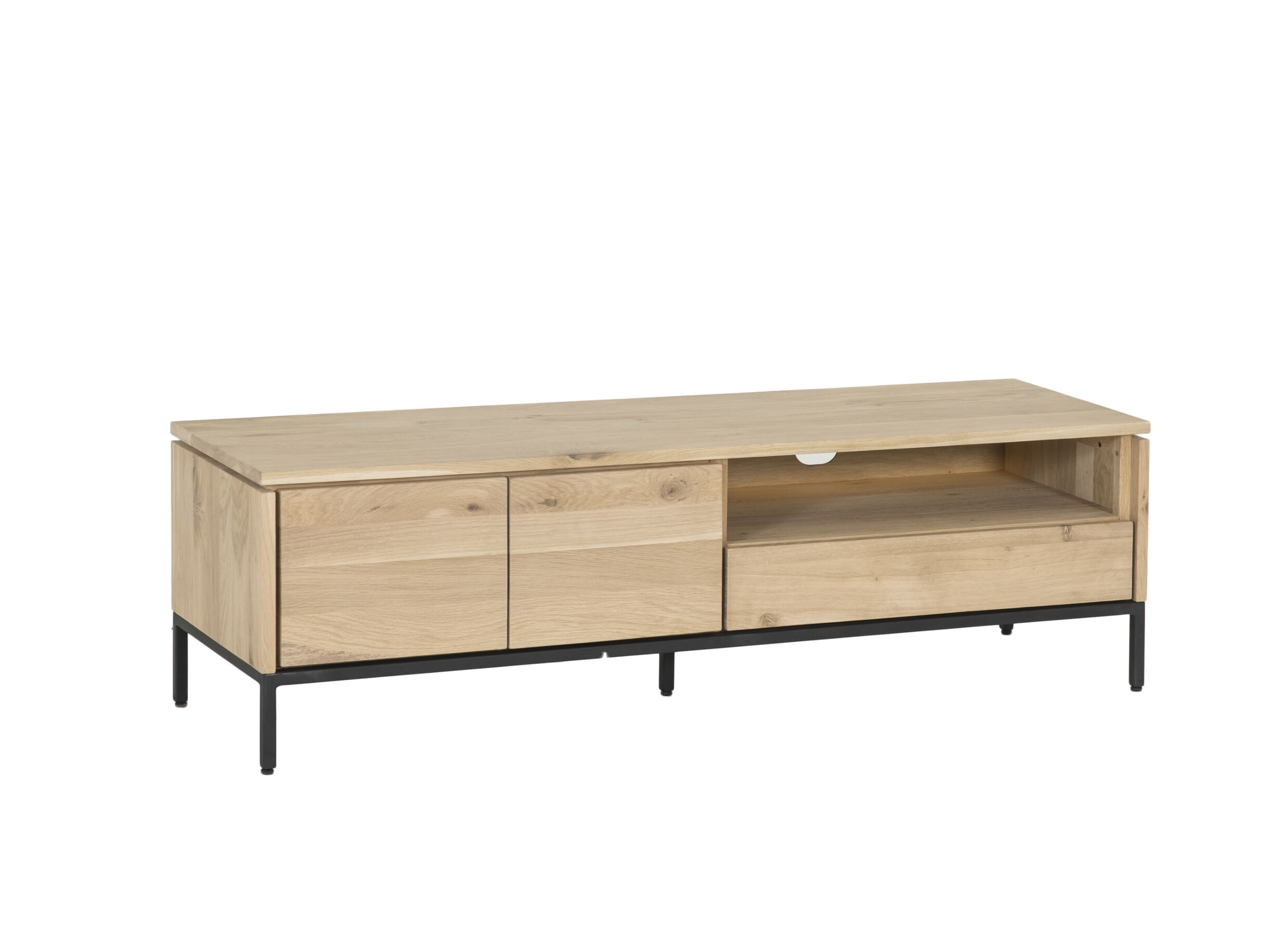 Tv-meubel Nomade 150cm - eik massief & fineer & decor - naturel