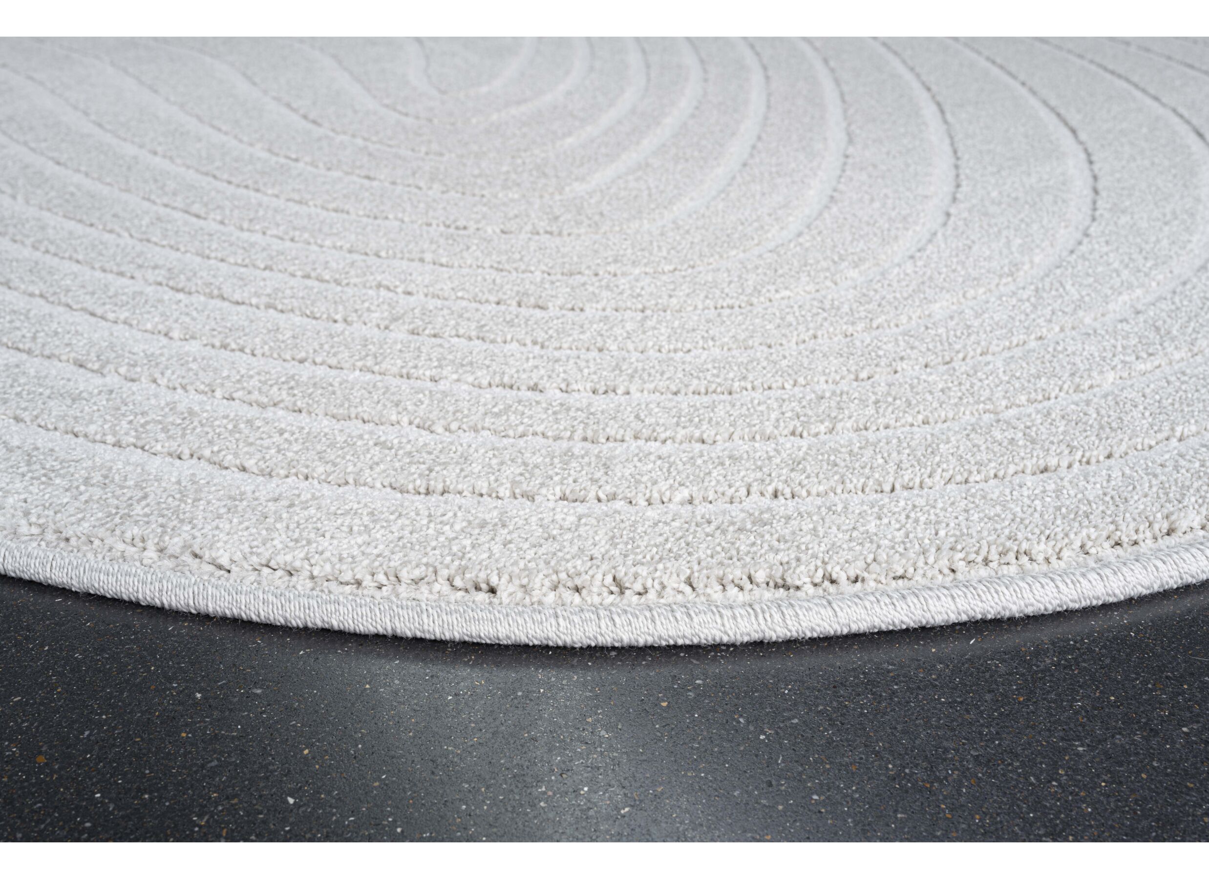 Detailfoto - Tapijt Trevos 160x230cm - polyester - beige/wit