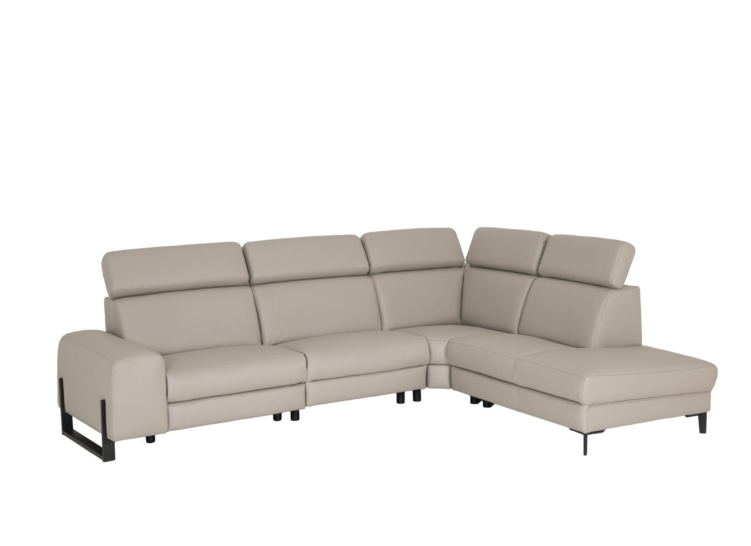 Aperçu - Canapé d'angle Durham 304x230cm - tissu - gris clair avec relax