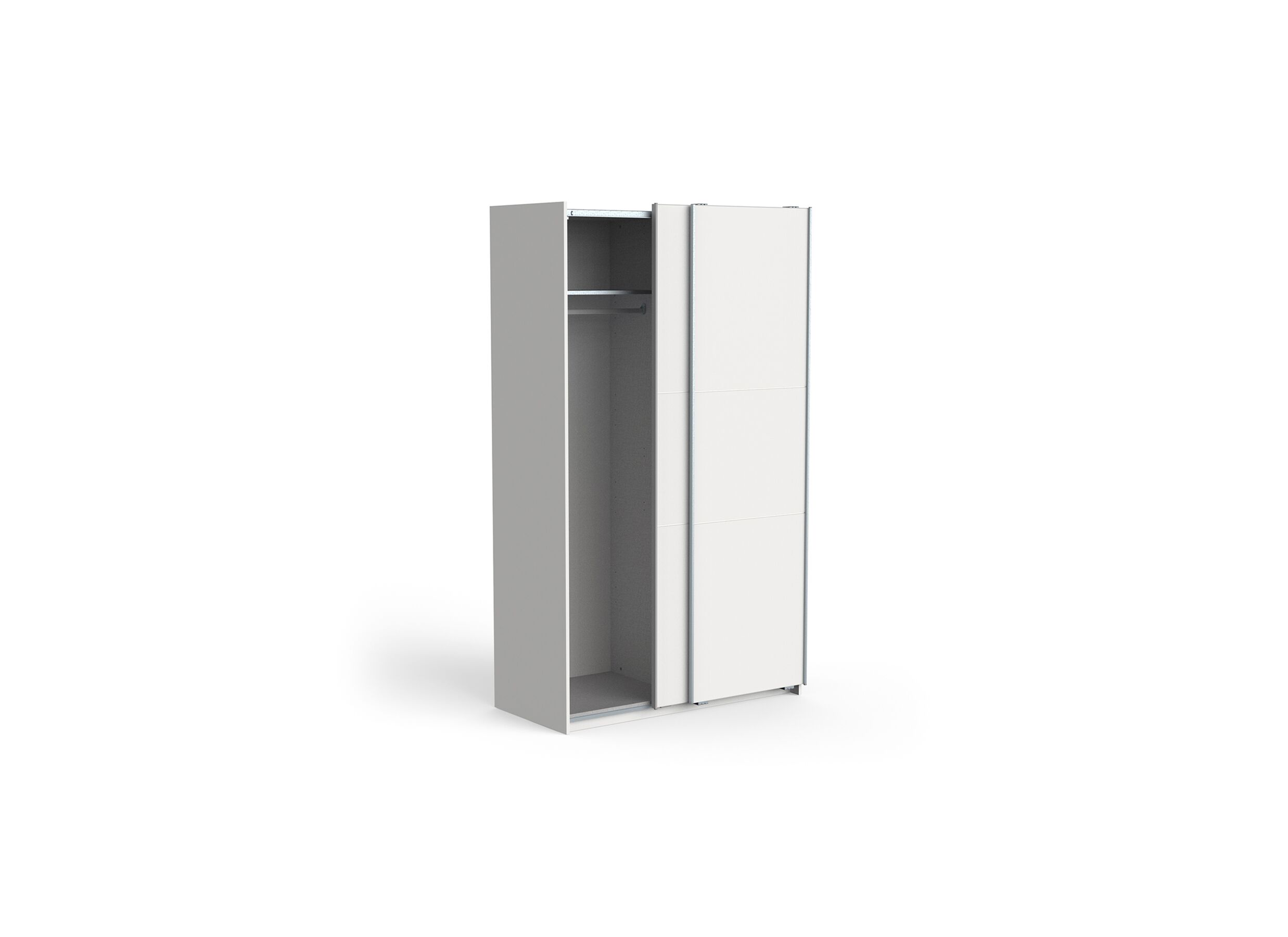 Armoire à portes coulissantes Ghost 117cm - décor - blanc
