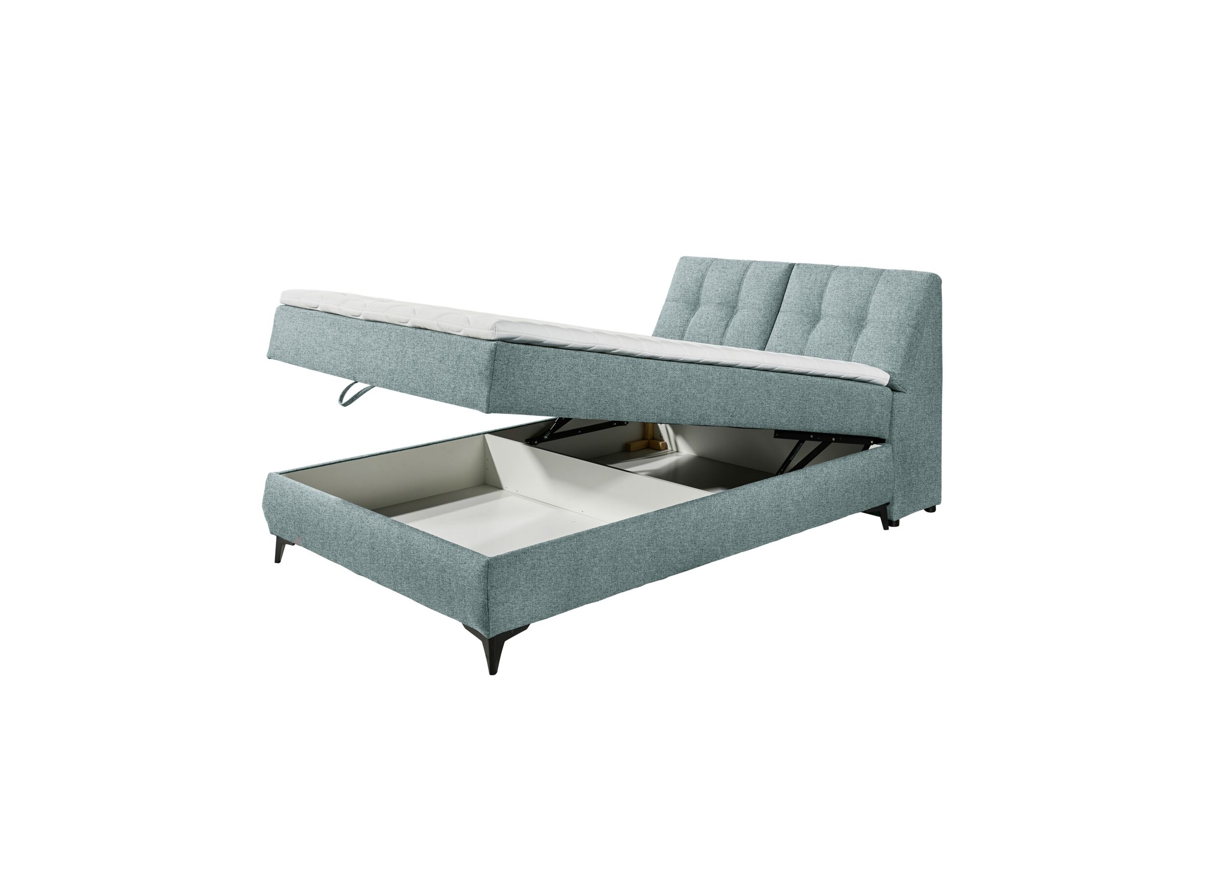 Bedbox Atlantis 140x200cm met opbergruimte stof munt