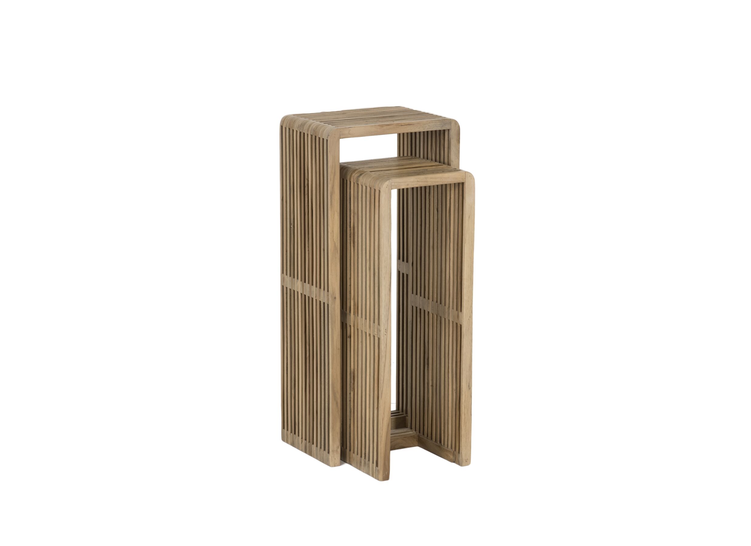 Support des plantes Louis lot de 2 - Support des plantes Louis 35x25x80cm - teck massief - naturel - lot de 2