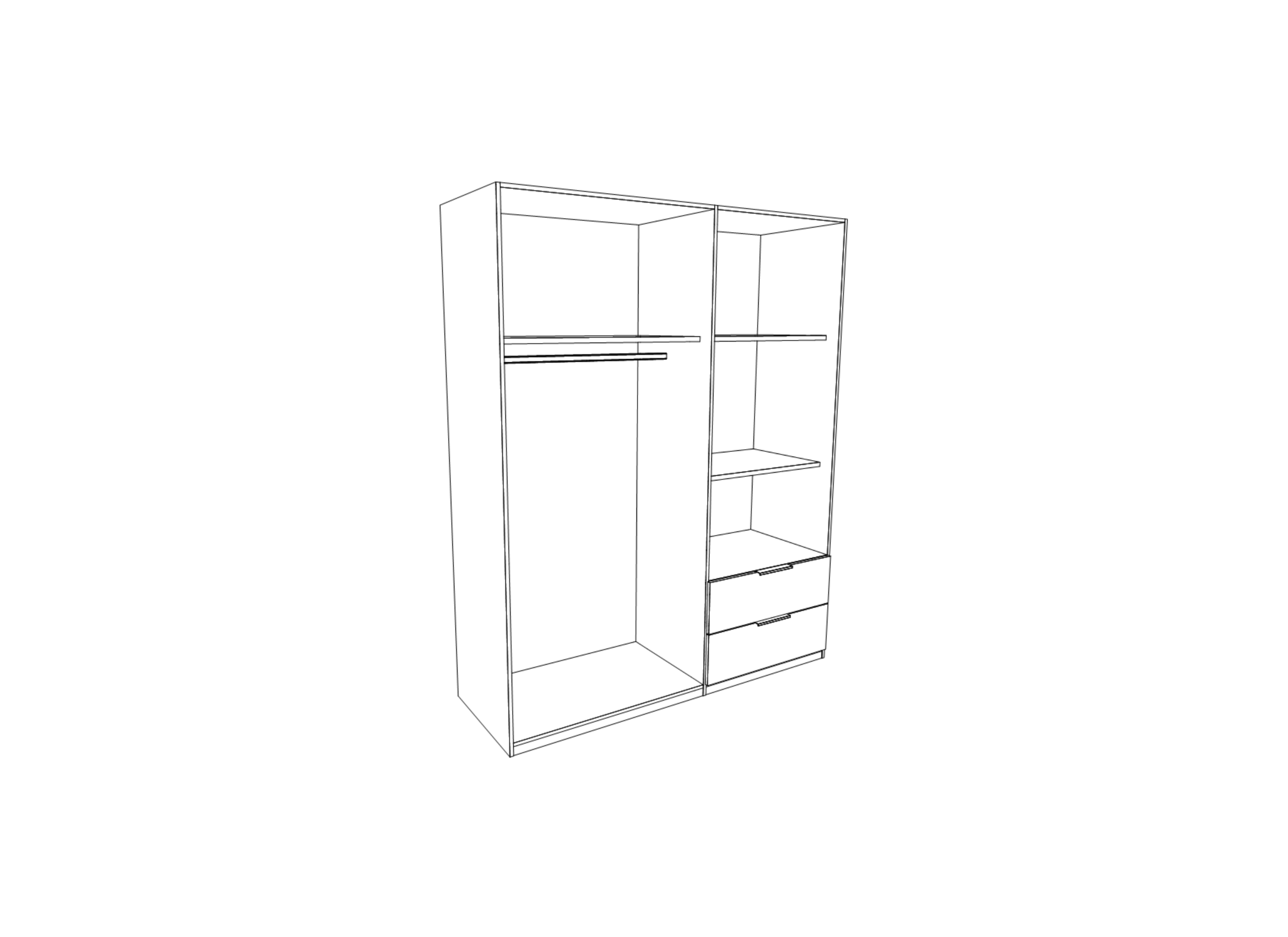 Garde-robe Mokkaro 145cm - décor - blanc