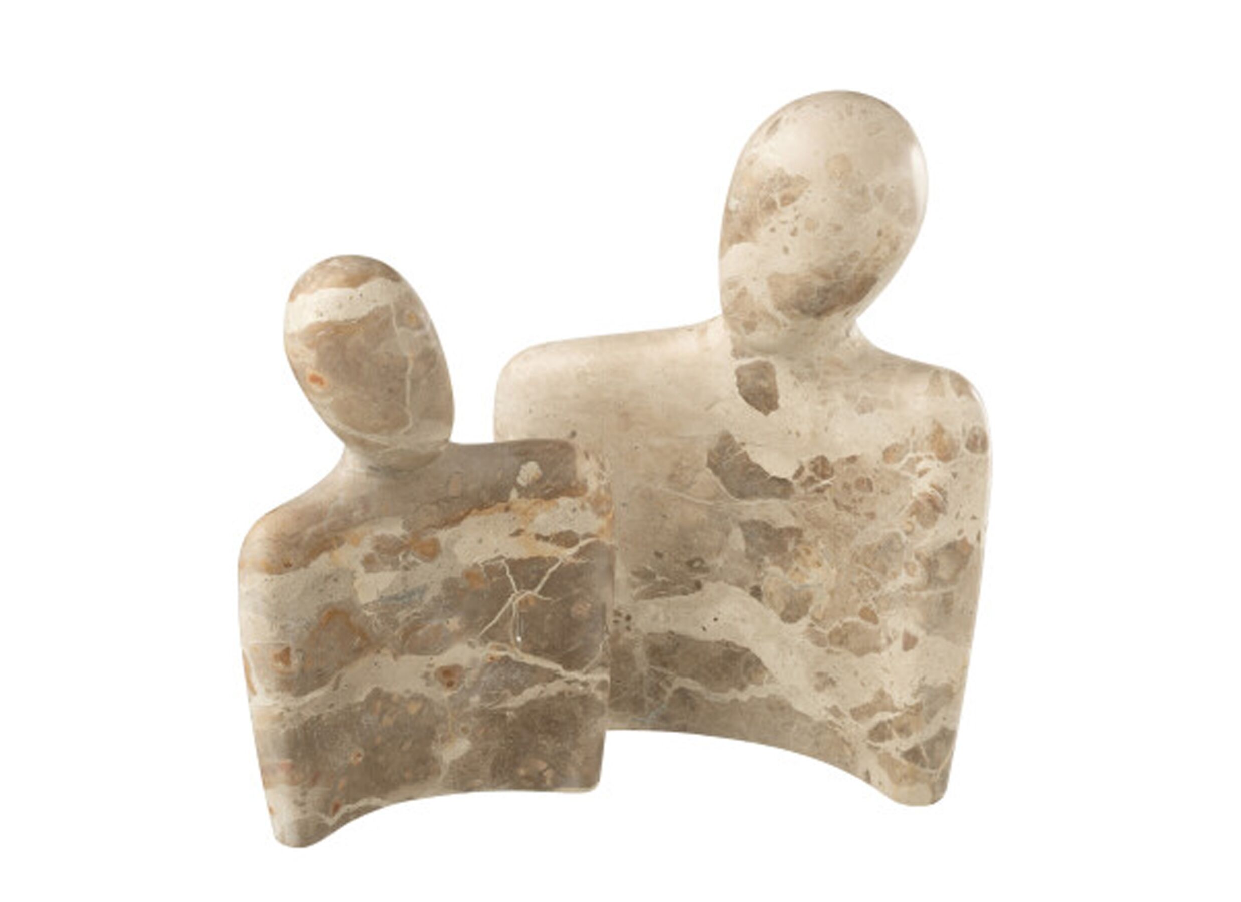 Overzichtsfoto - Beeld Koppel Knuffelen H26cm - marmer - beige