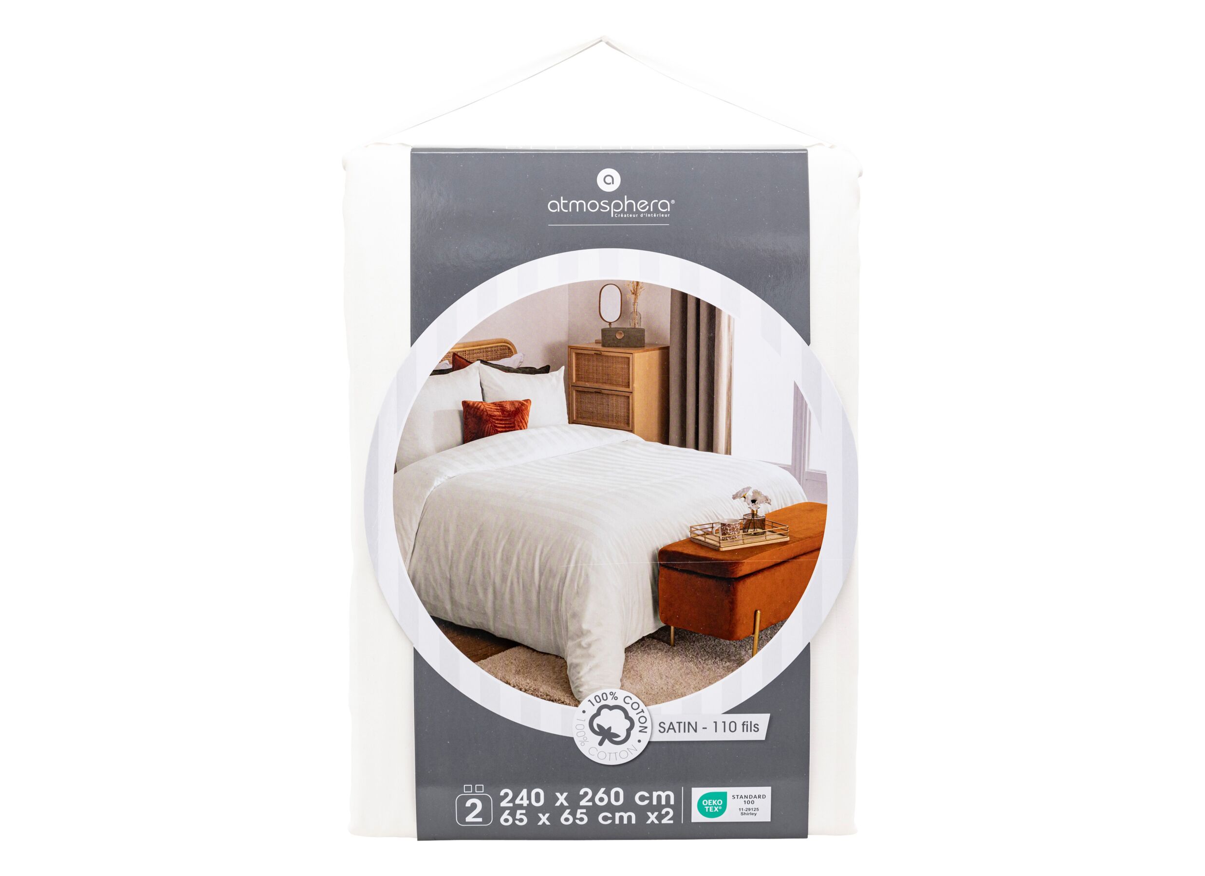 Overzichtsfoto - Dekbedovertrek 260x240cm - katoen - satijn wit