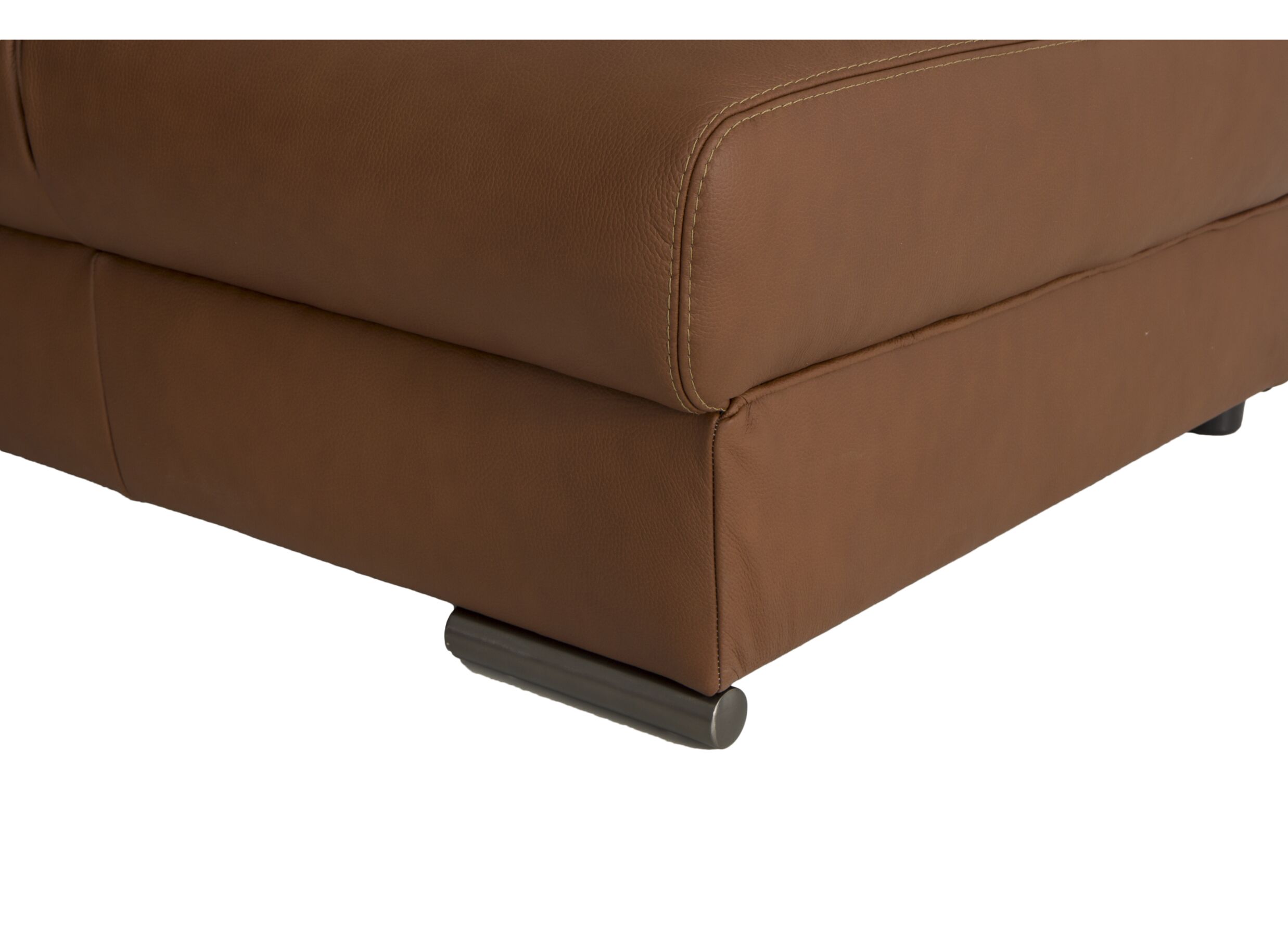 Detail - Canapé d'angle Lana 289x227cm - cuir - marron avec relax