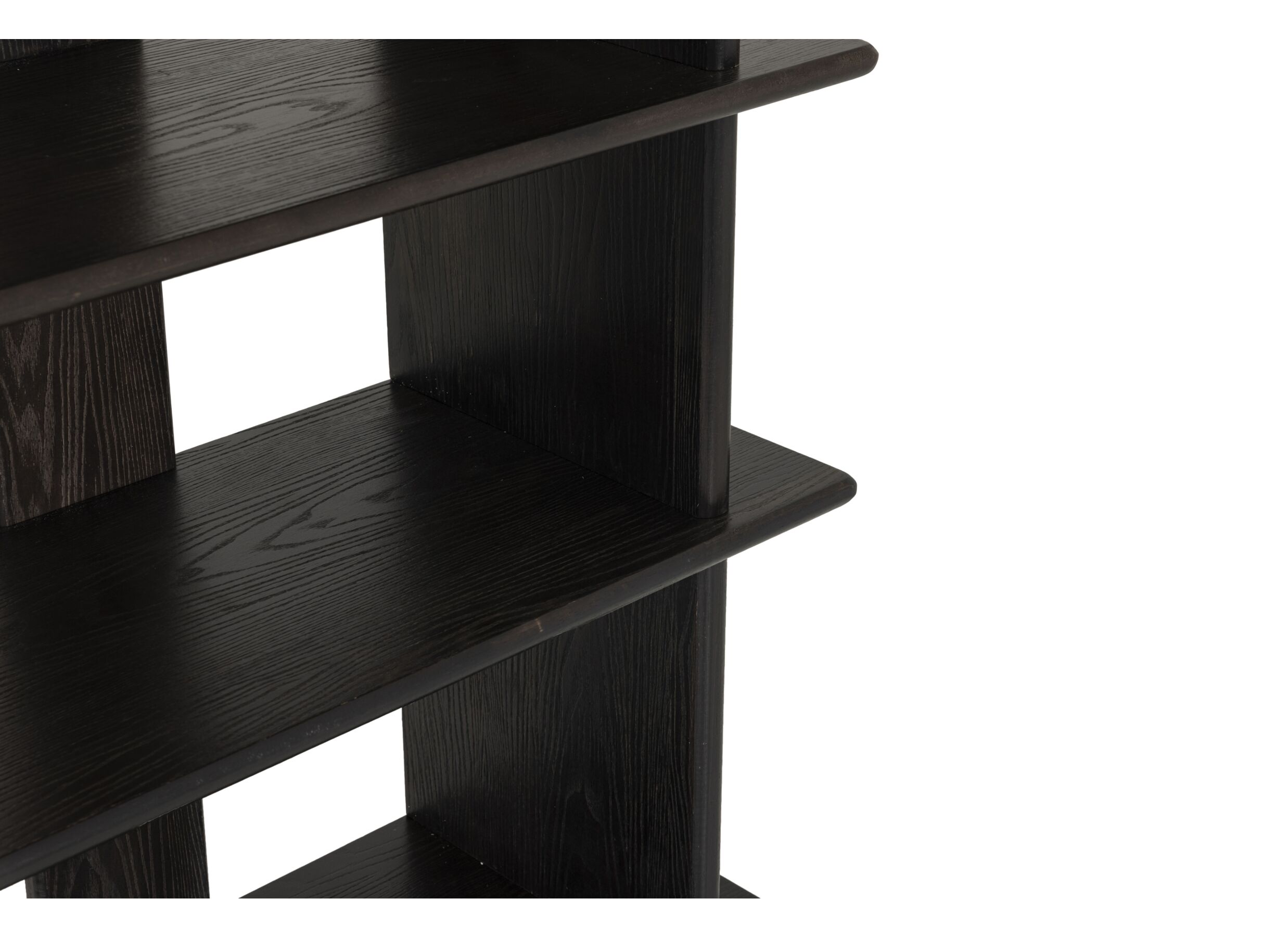 Detail - Étagère Swerve 98x35x192cm - rubberwood & décor - marron
