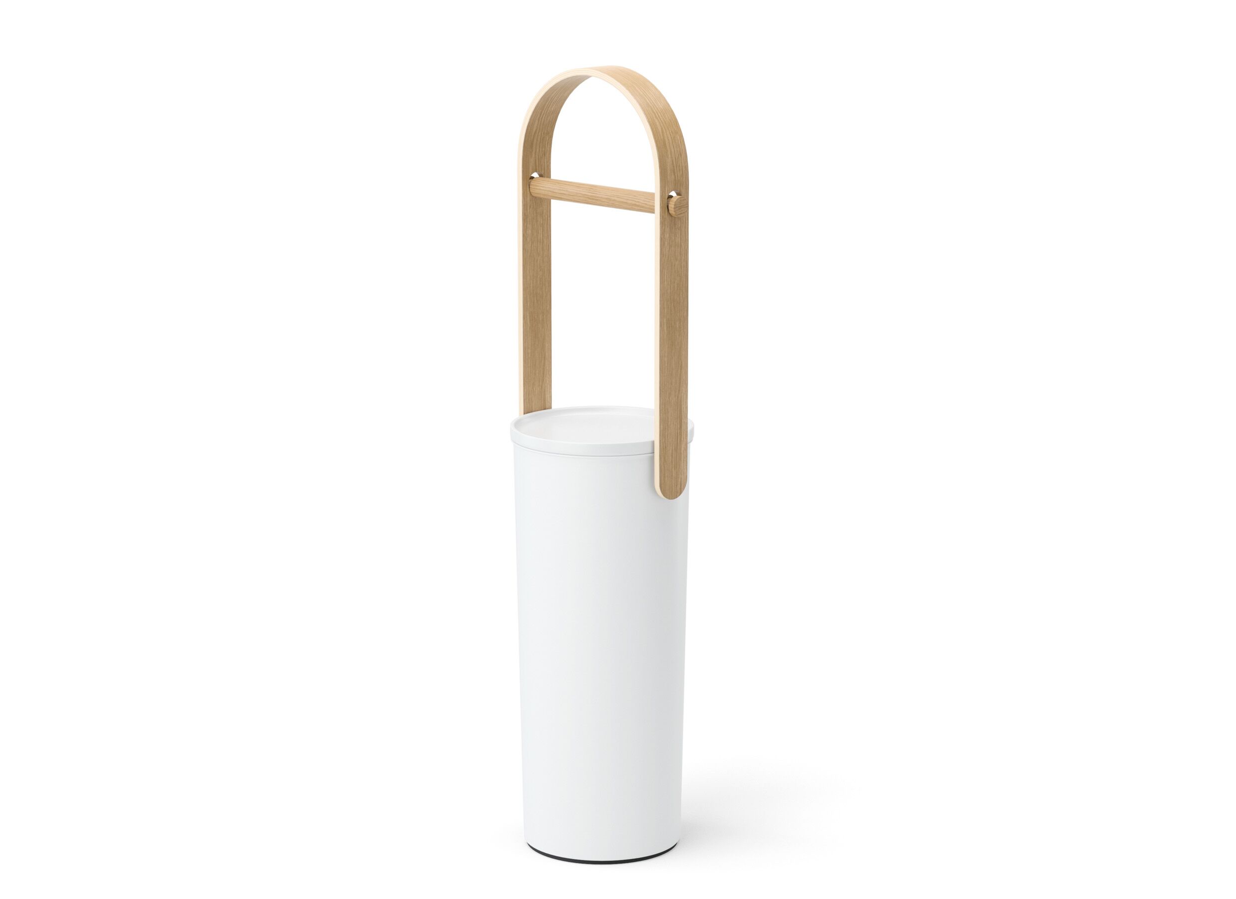 Wc-rolhouder Bellewood 18x68cm - kunststof & hout - wit & naturel - Wc-rolhouder Bellewood 18x68cm - kunststof & hout - wit & naturel