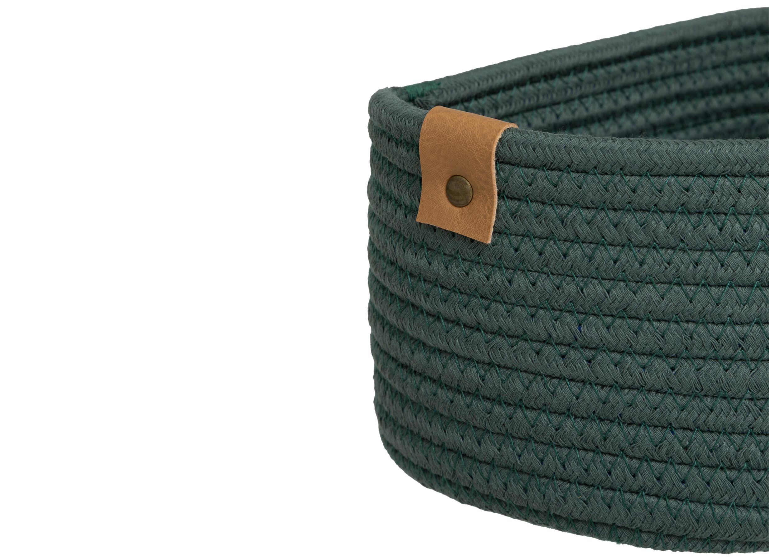 Detailfoto - Opbergmand Duo 35x25xH12cm - polyester - ficus set van 3