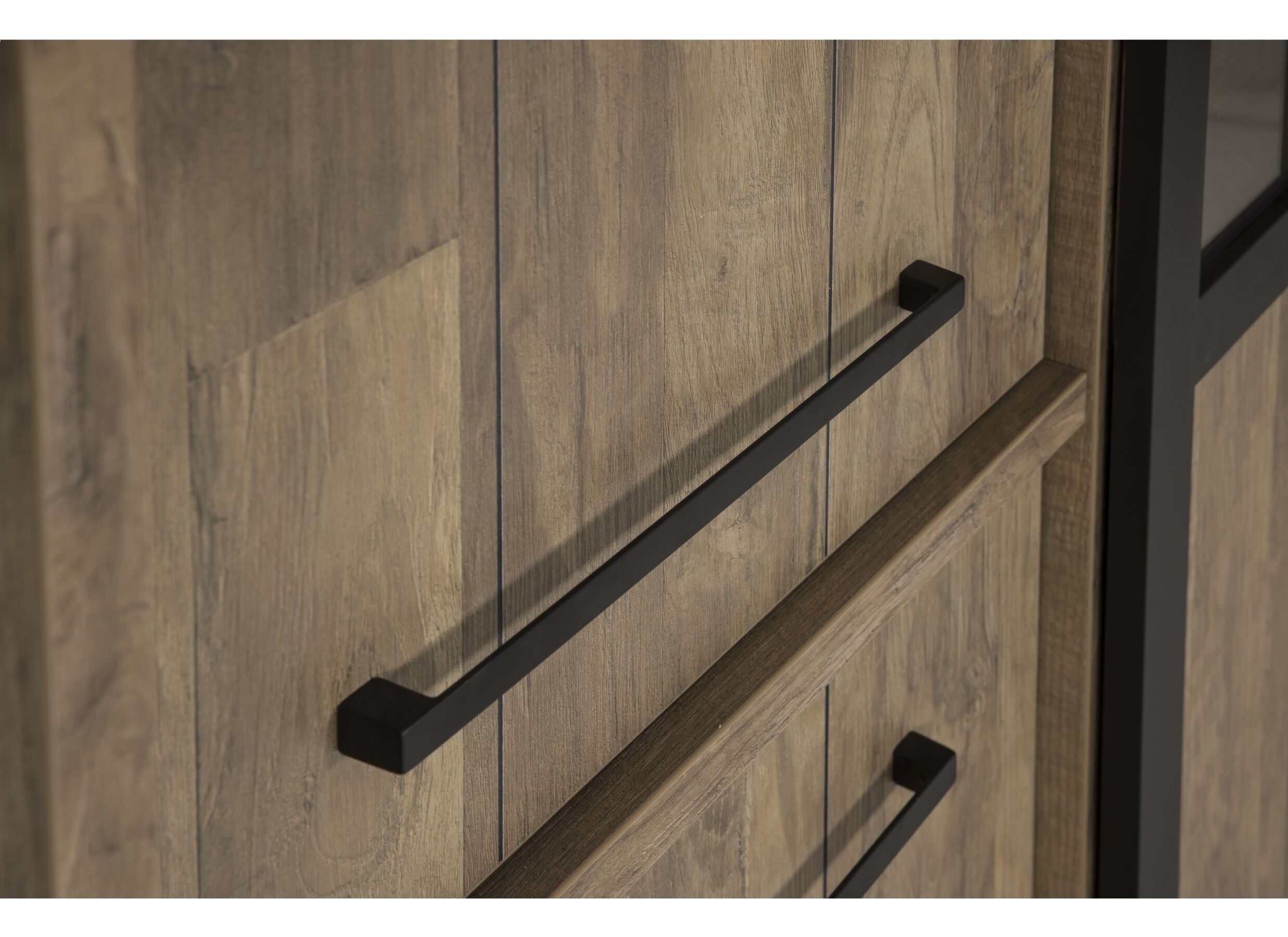 Detailfoto - Barkast 122cm decor - old teak/matt black