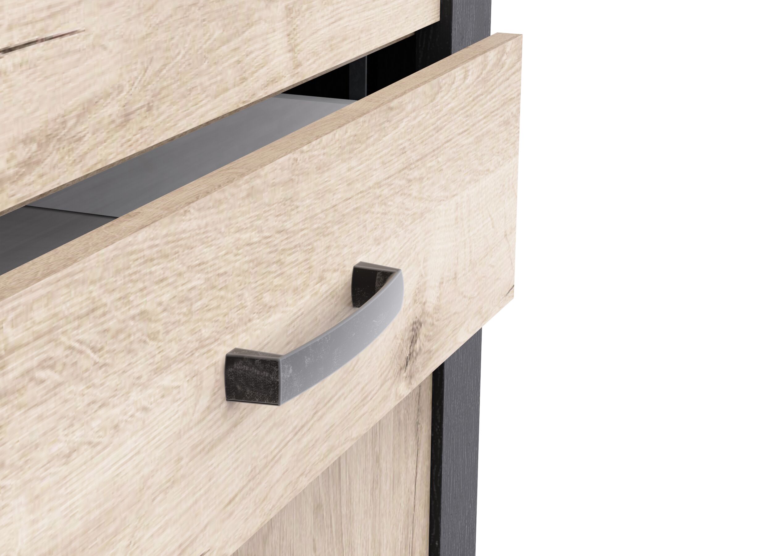 Detailfoto - Vitrinekast Aubrac 75x42x194cm - decor - royal oak & ebben