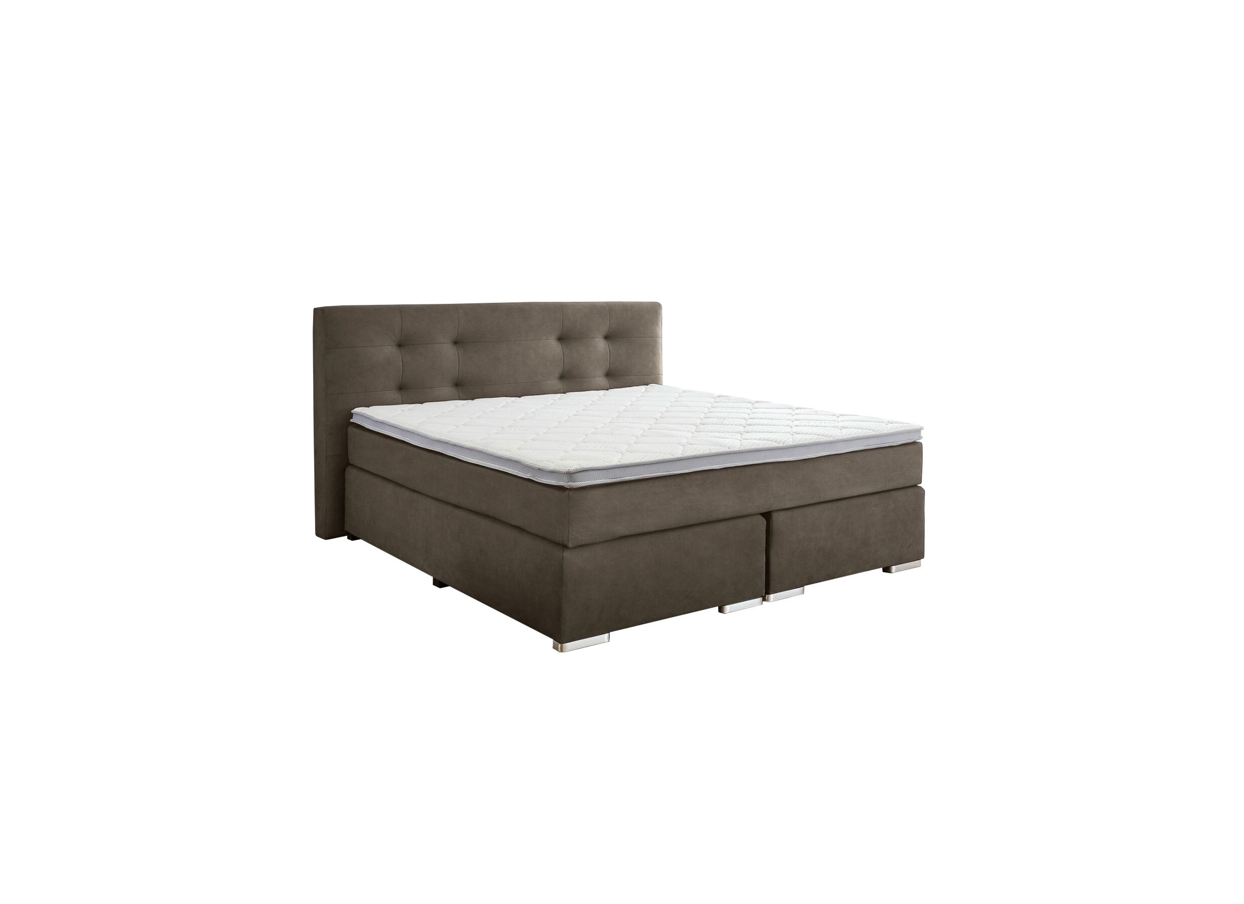 Boxspring BX1670 180x200cm tissu gris dauphin - Boxspring BX1670 180x200cm tissu gris moyen