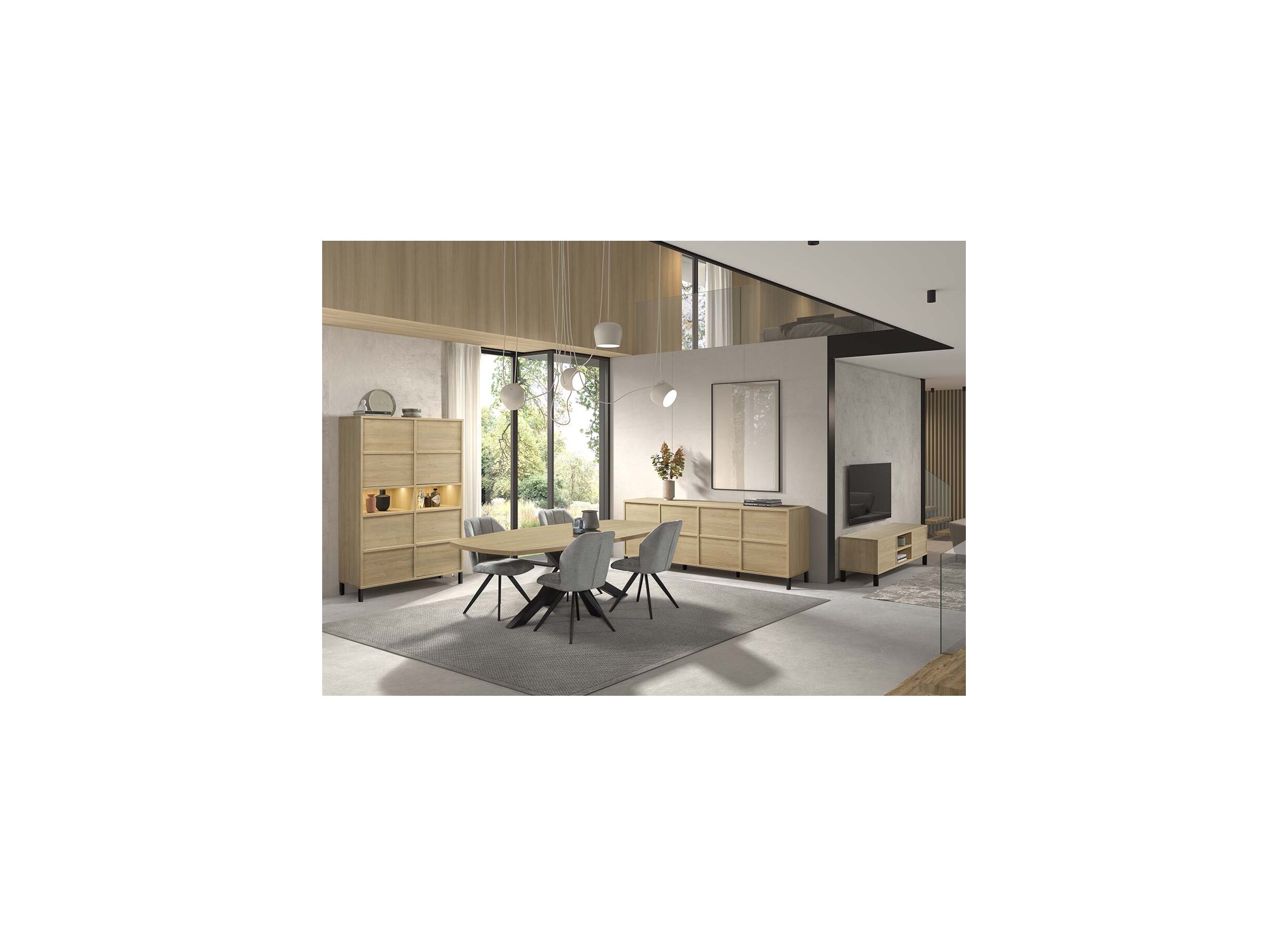 Foto ambiance - Buffet Umberto 241cm - décor - urban oak