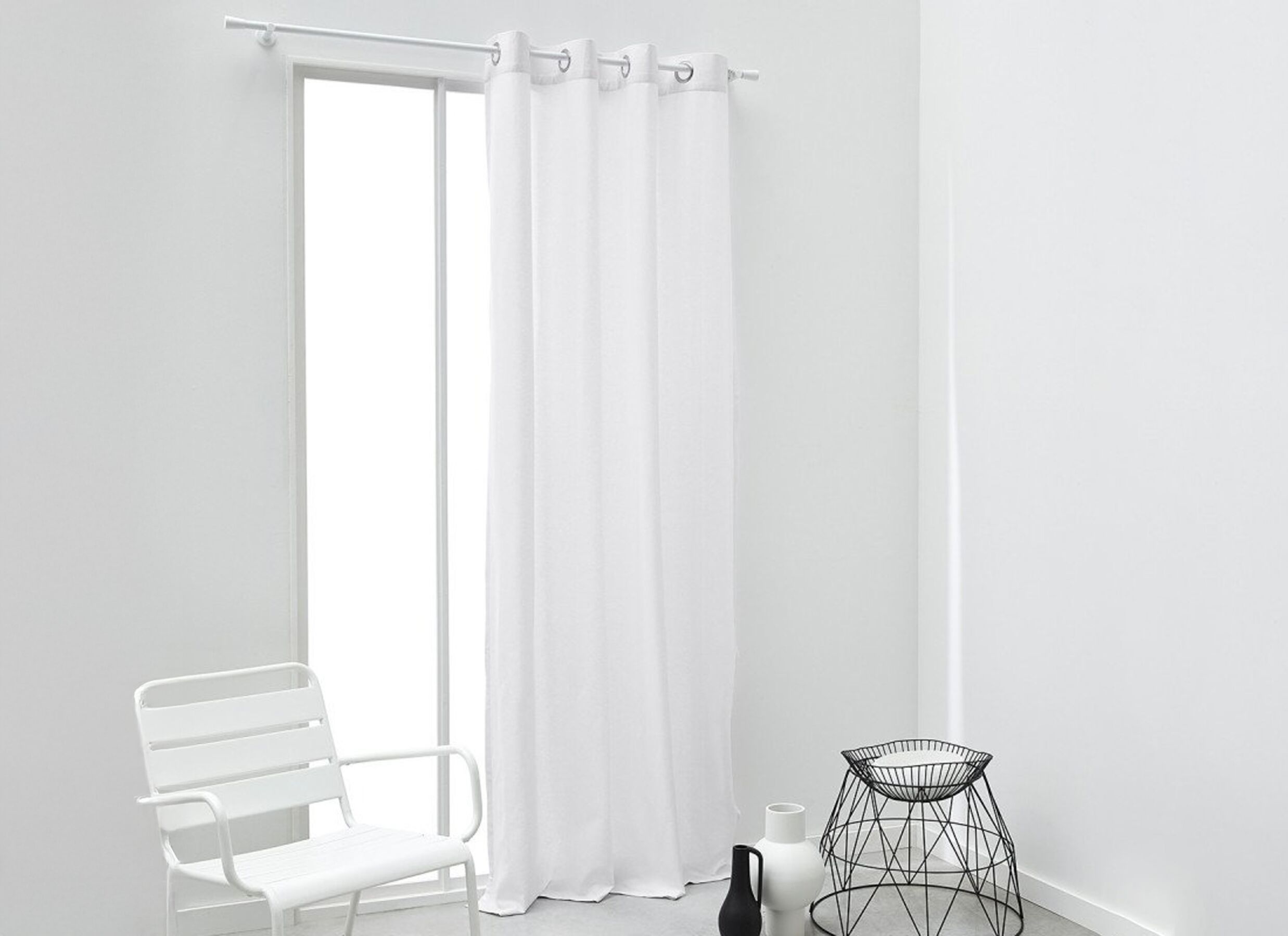 Foto ambiance - Rideau Panama 140x240cm - coton - craie