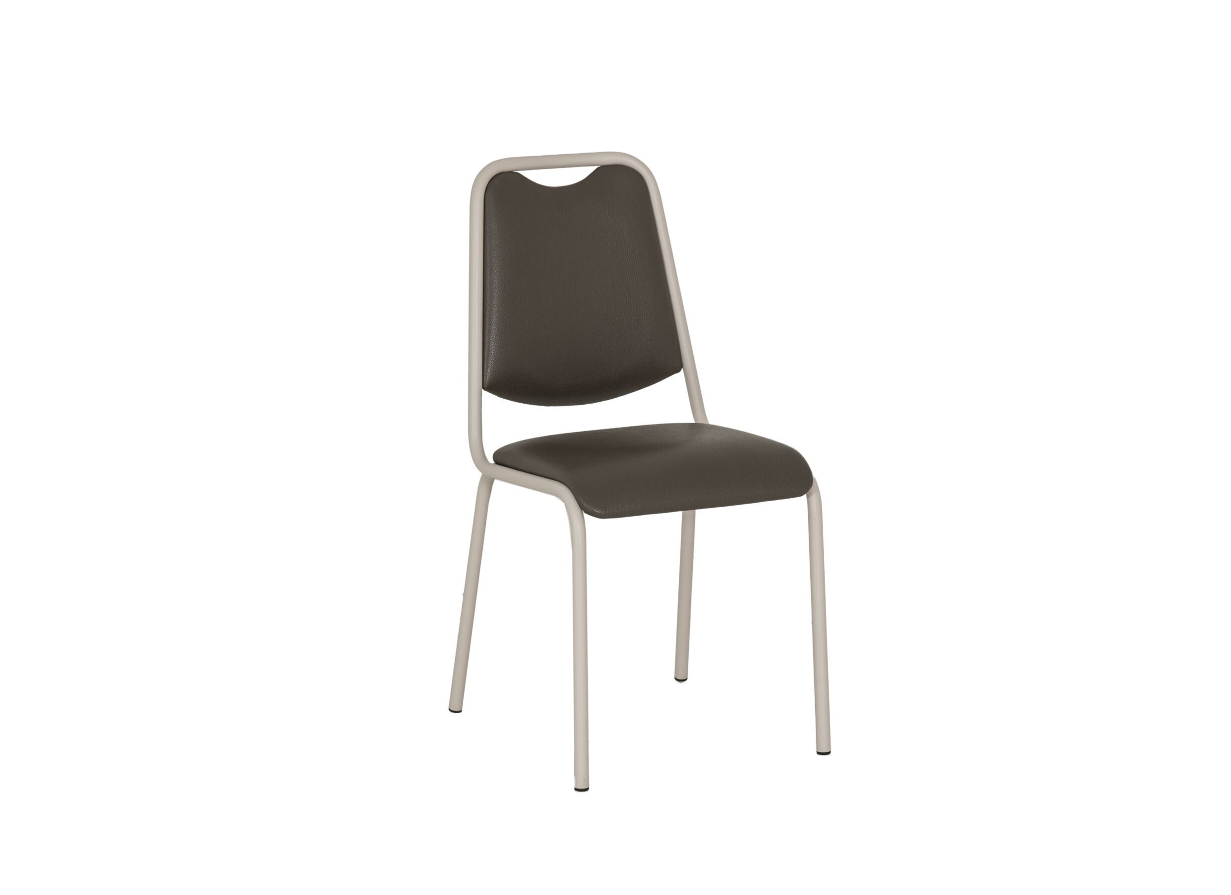 Stoel Sunny 44x54x89cm - lederlook - donker taupe - Chaise Sunny 44x54x89cm - similicuir - taupe foncé