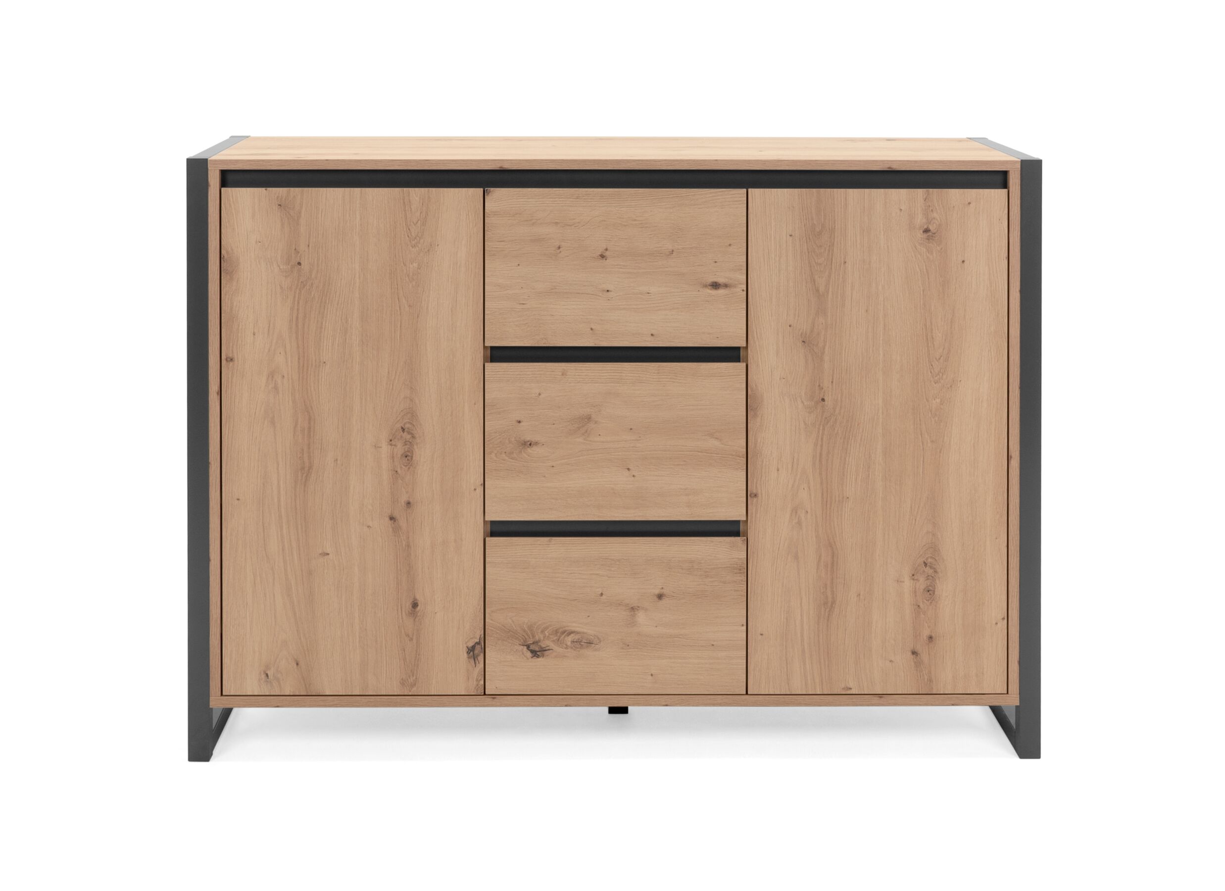 Commode Denver 120x88x40cm - decor - artisanale eik & anthraciet