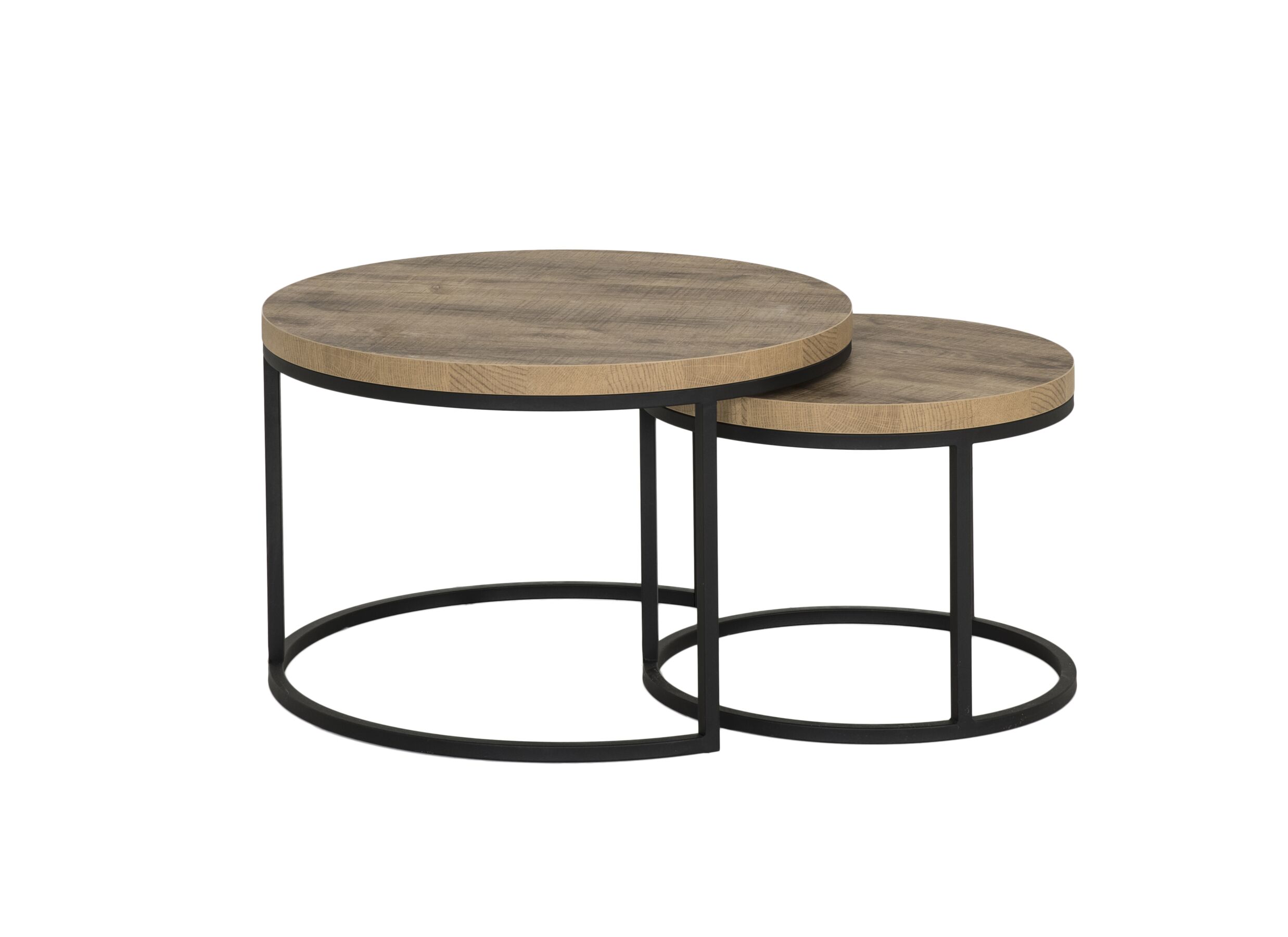 Hoofdfoto - Bijzettafel SL2303 Ø76xH45,5cm/Ø56xH38,5cm - metaal/decor - tropix set van 2
