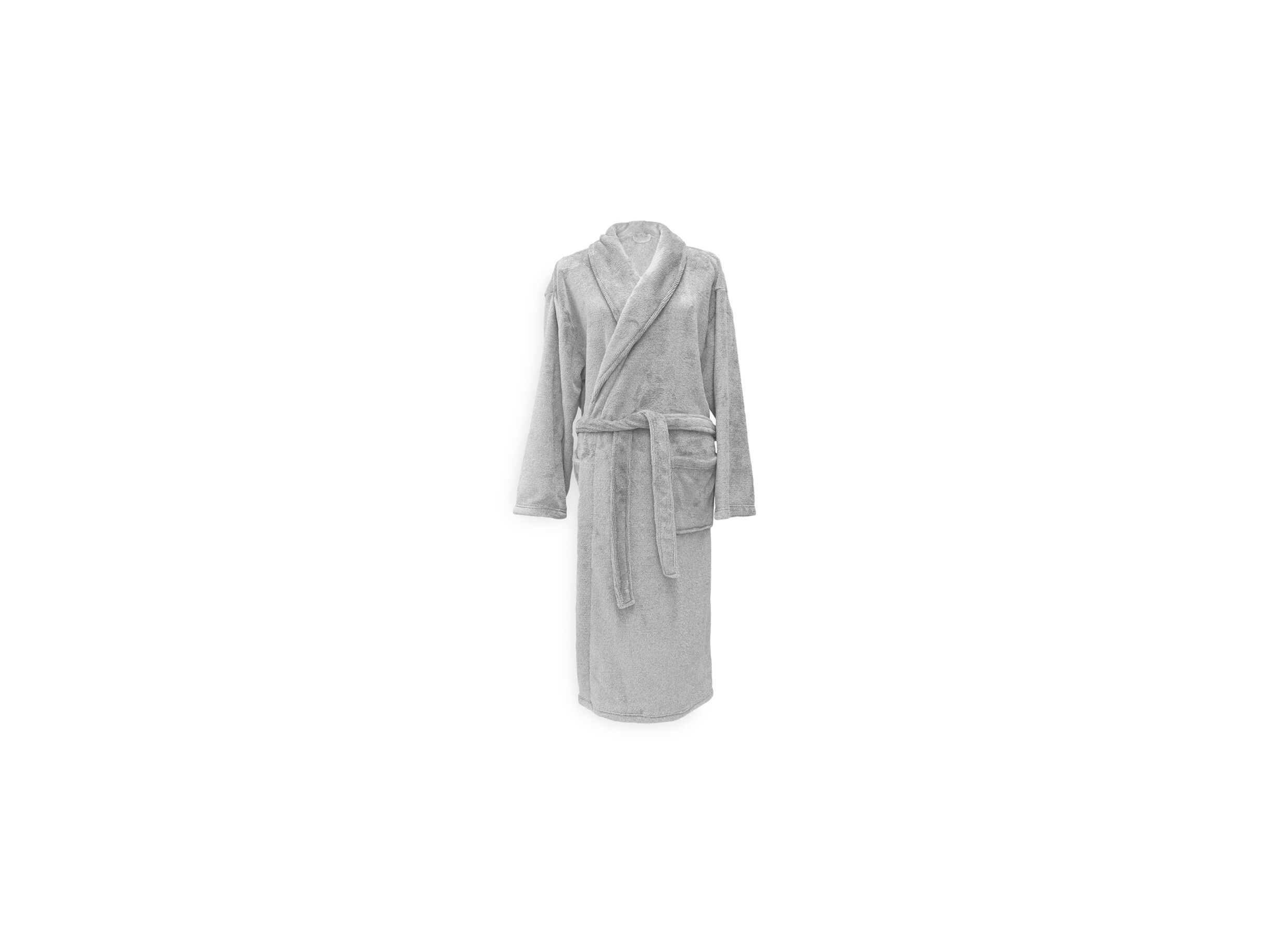 Badjas S flanel pearl grey