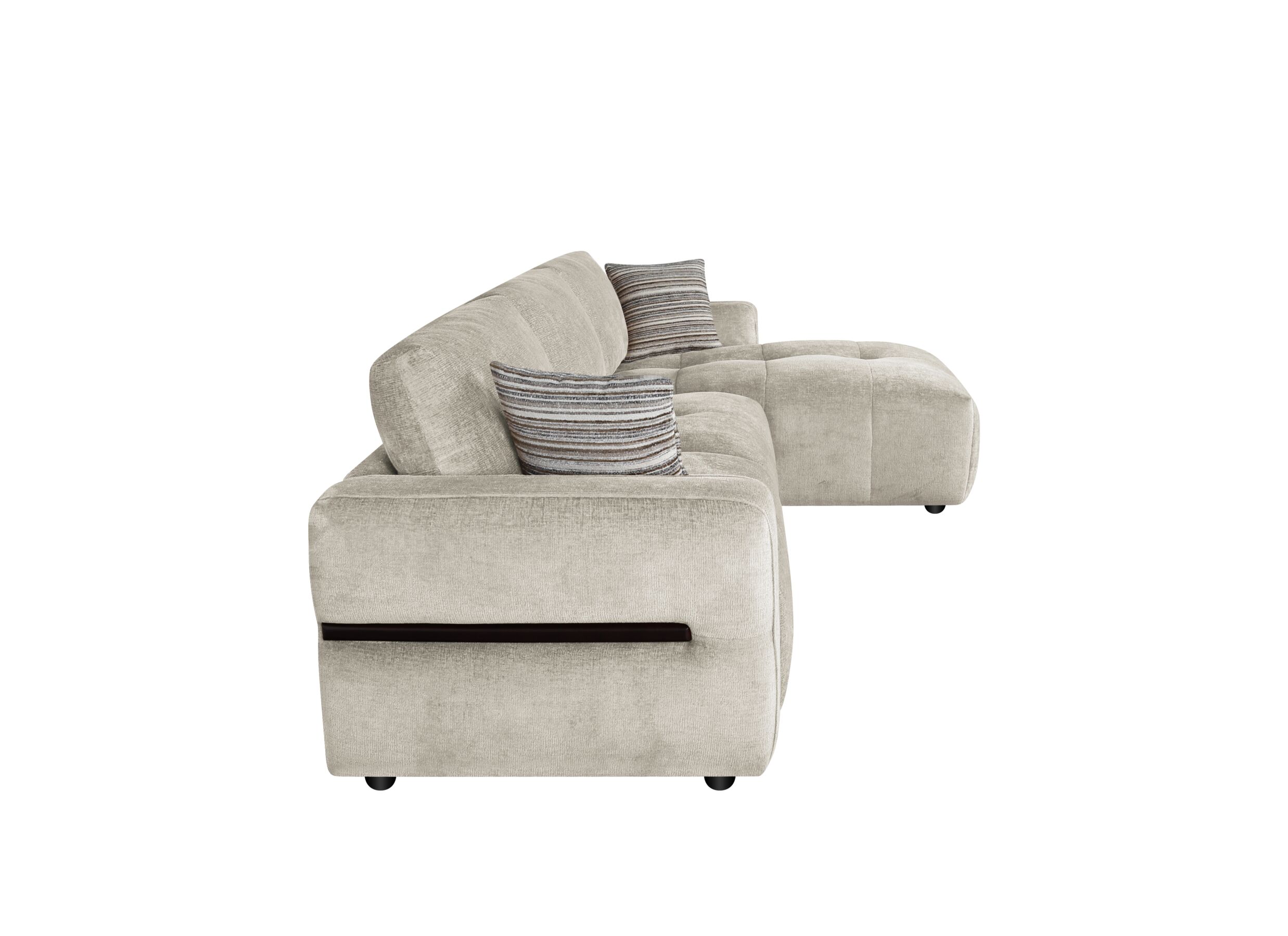Aperçu - Canapé d'angle Cantillo 297x157cm - chenille - beige