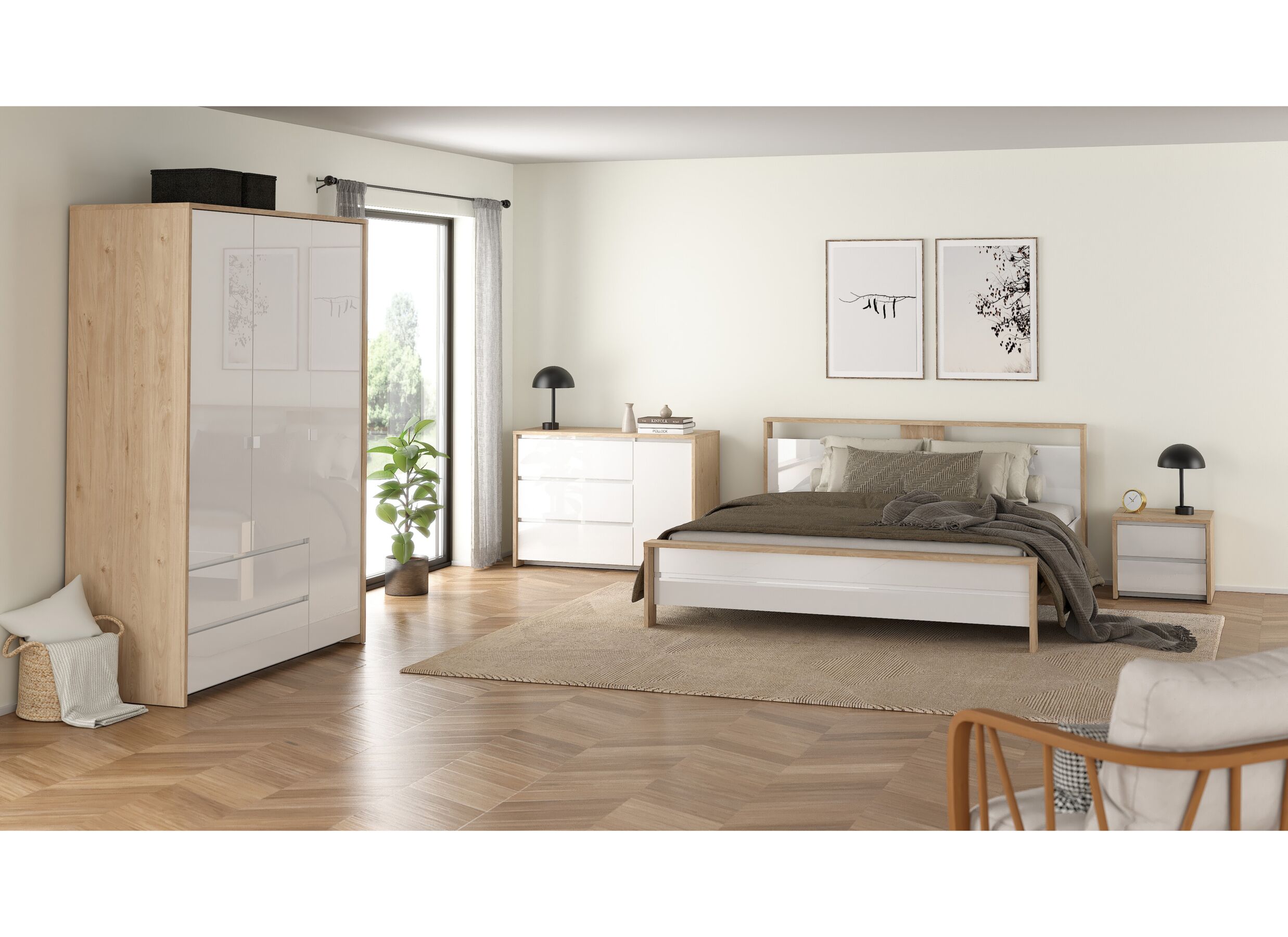 Setfoto - Commode Next 119x48x84cm - decor - wit/jackson hickory