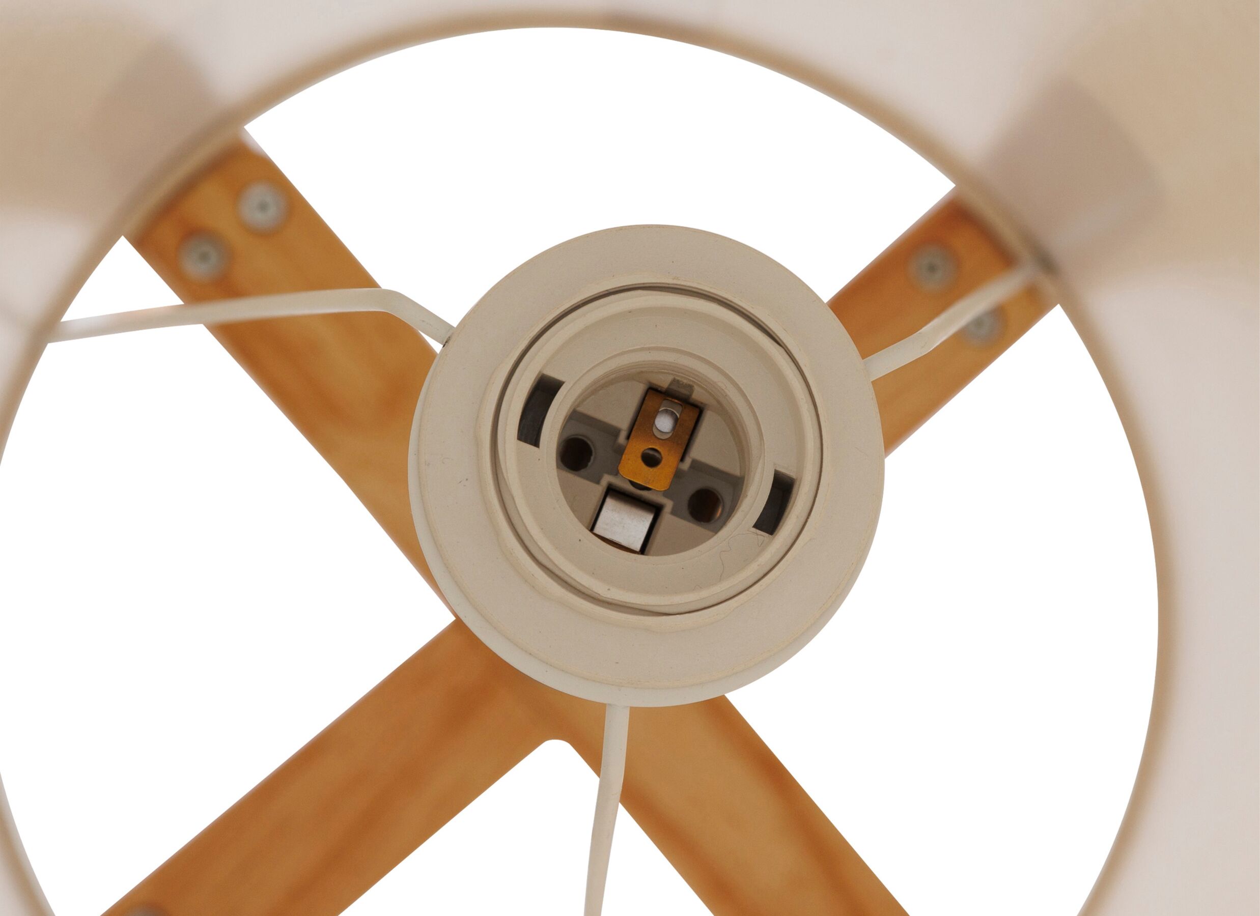 Detail - Lampadaire Rafa H107cm - PVC, acier & hévéa - beige et naturel