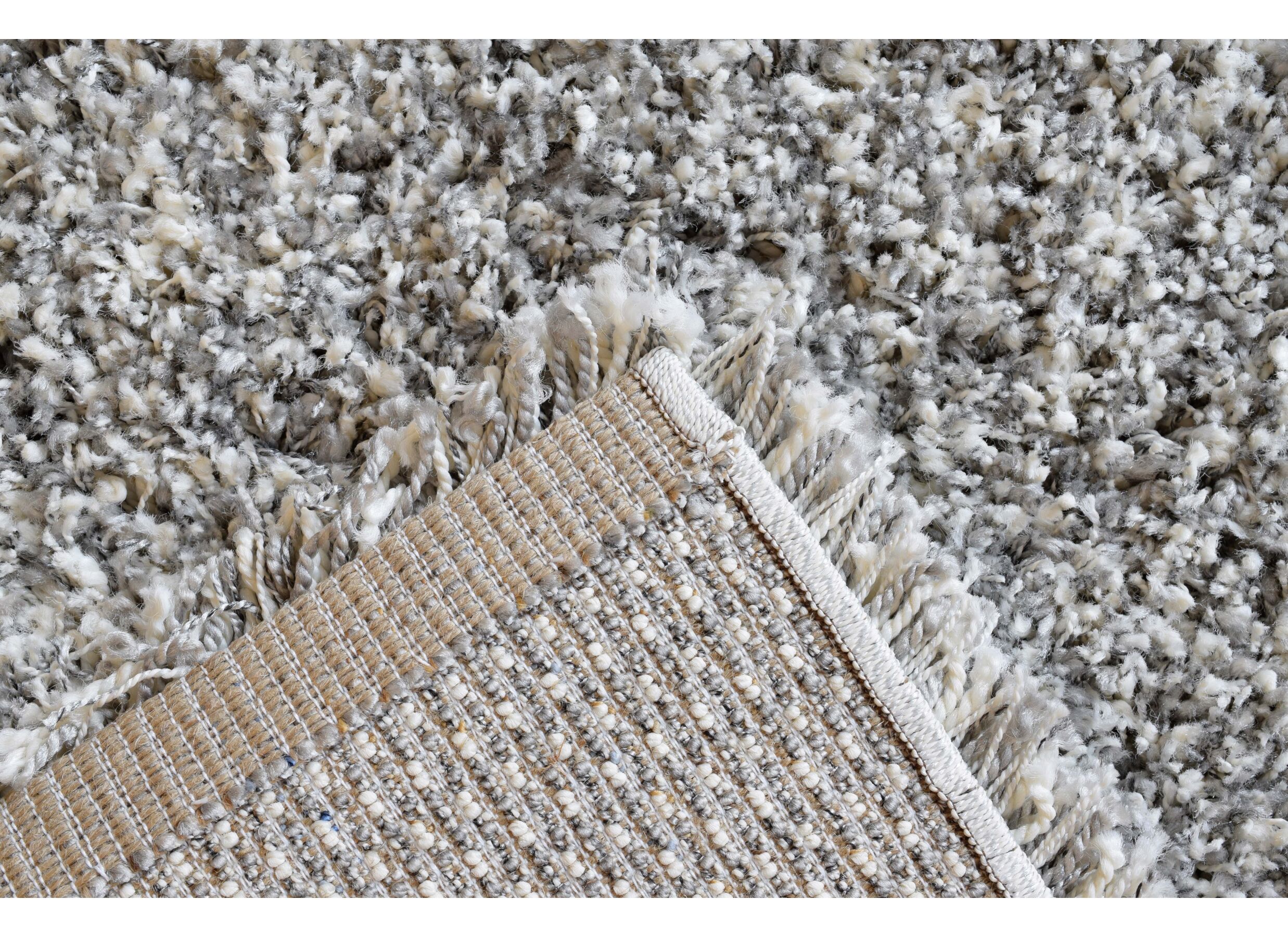 Tapijt Twister 65x130cm - polypropyleen - wit & zilver