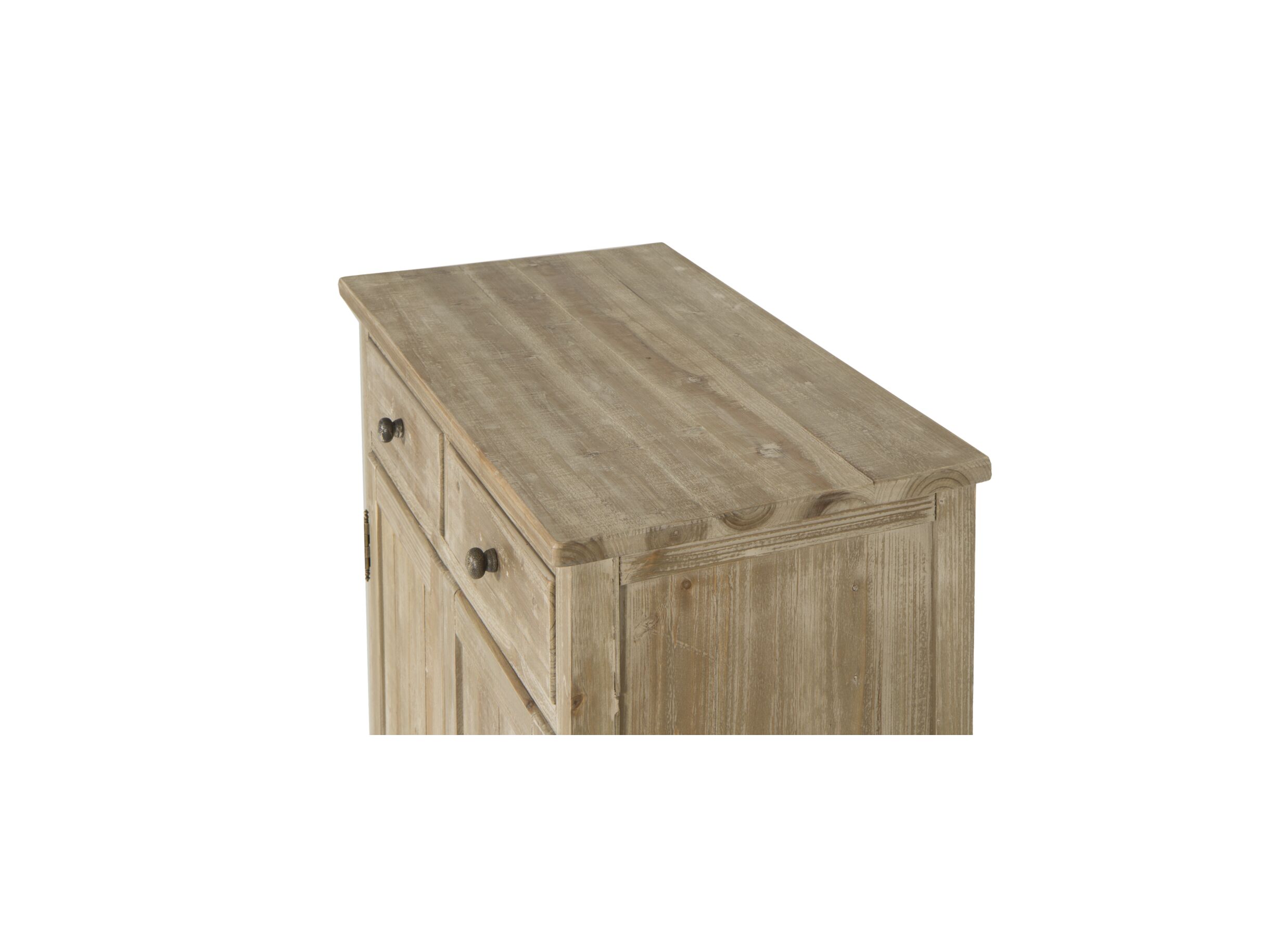 Detailfoto - Kast Novecento 80x40x91cm - gerecycleerd den massief - naturel